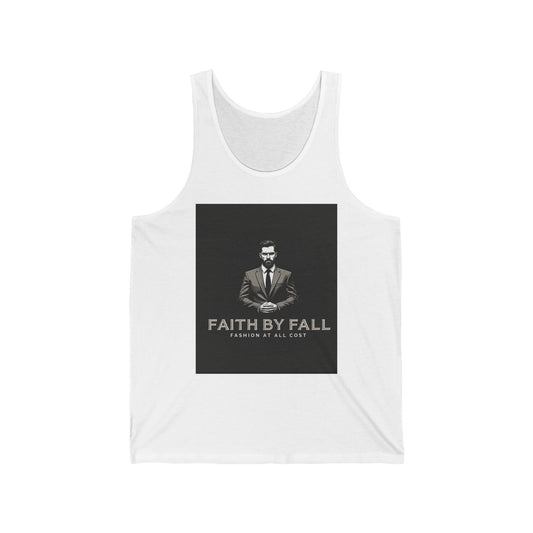 Stylish Unisex Jersey Tank - "Faith By Fall" Graphic Tee for Fashion Lovers, Casual Wear, Summer Style, Gift Idea, Motivational Apparel