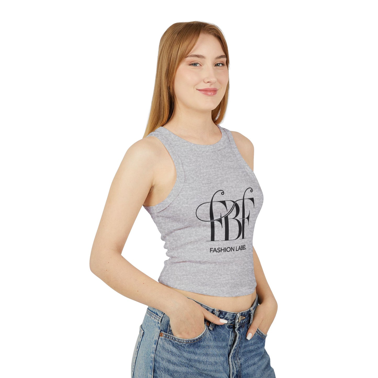 Chic Micro Rib Racer Tank Top, Summer Casual Top, Women's Fashion Tee, Workout Wear, Stylish Crop Top, Trendy Tank for Every Occasion