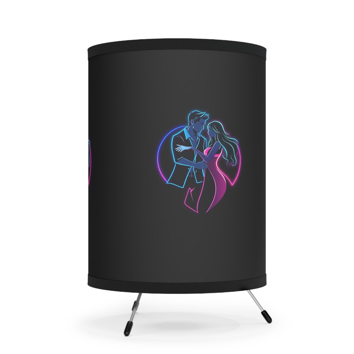Romantic Tripod Lamp with Neon Couple Design