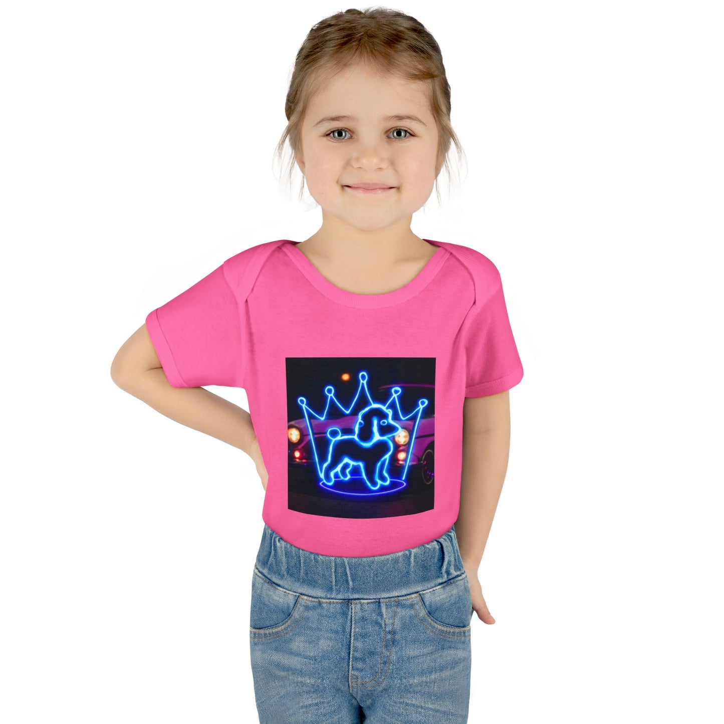 Neon Dog Crown Baby Bodysuit, Cute Infant Outfit, Baby Shower Gift, Newborn Clothes, Pet Lover Apparel, Birthday Gift for Baby