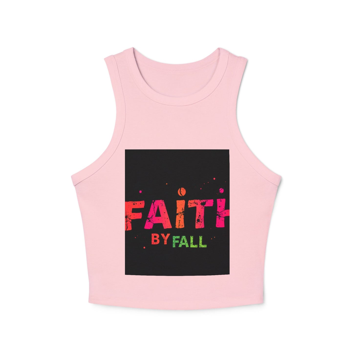 Women's Micro Rib Racer Tank Top - Faith by Fall Design, Casual Summer Wear, Fitness Top, Gift for Her, Trendy Fashion