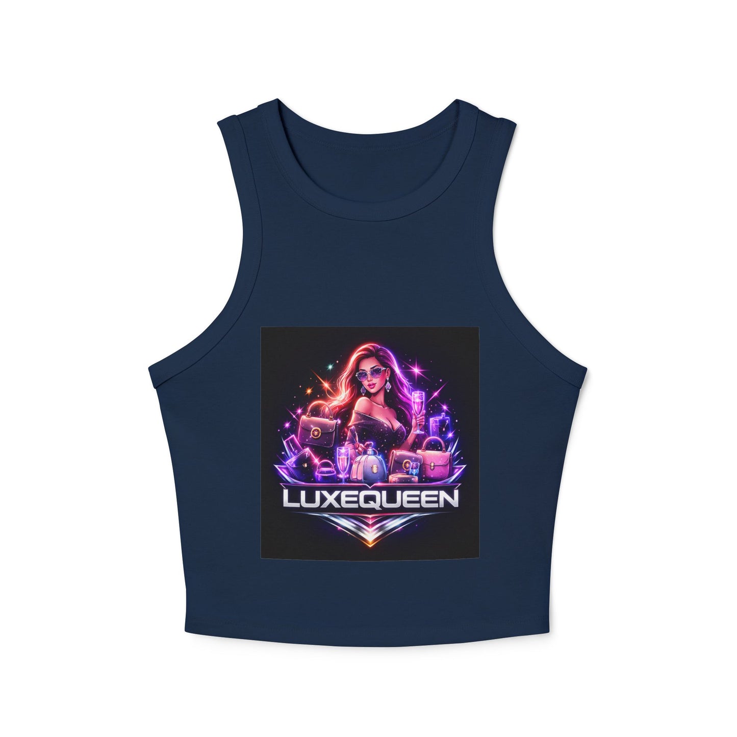 Women's Racer Tank — LuxeQueen "Spoiled Girl" Neon Graphic