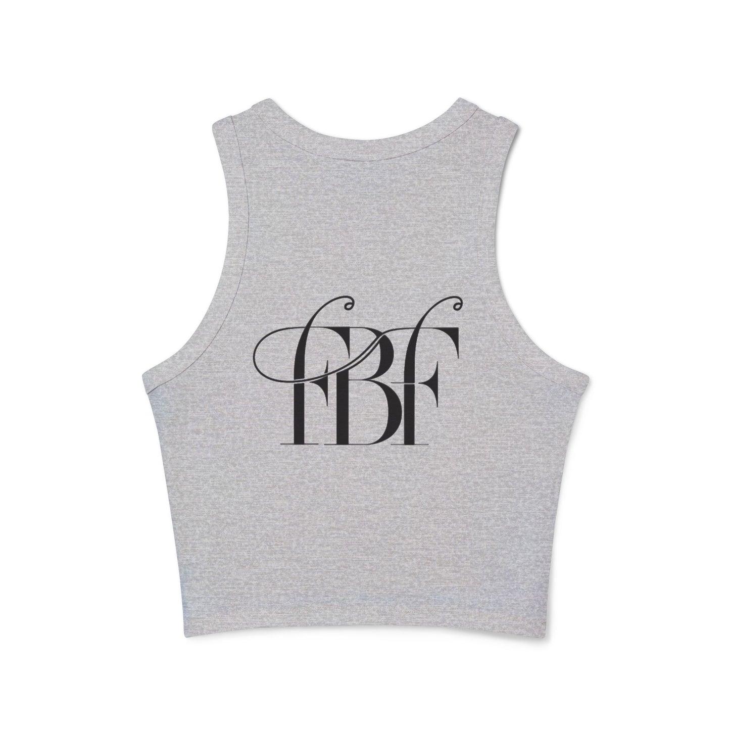 Trendy Women's Ribbed Racer Tank Top, Casual Summer Top, Graphic Crop Tank, Festival Wear, Cute Workout Shirt