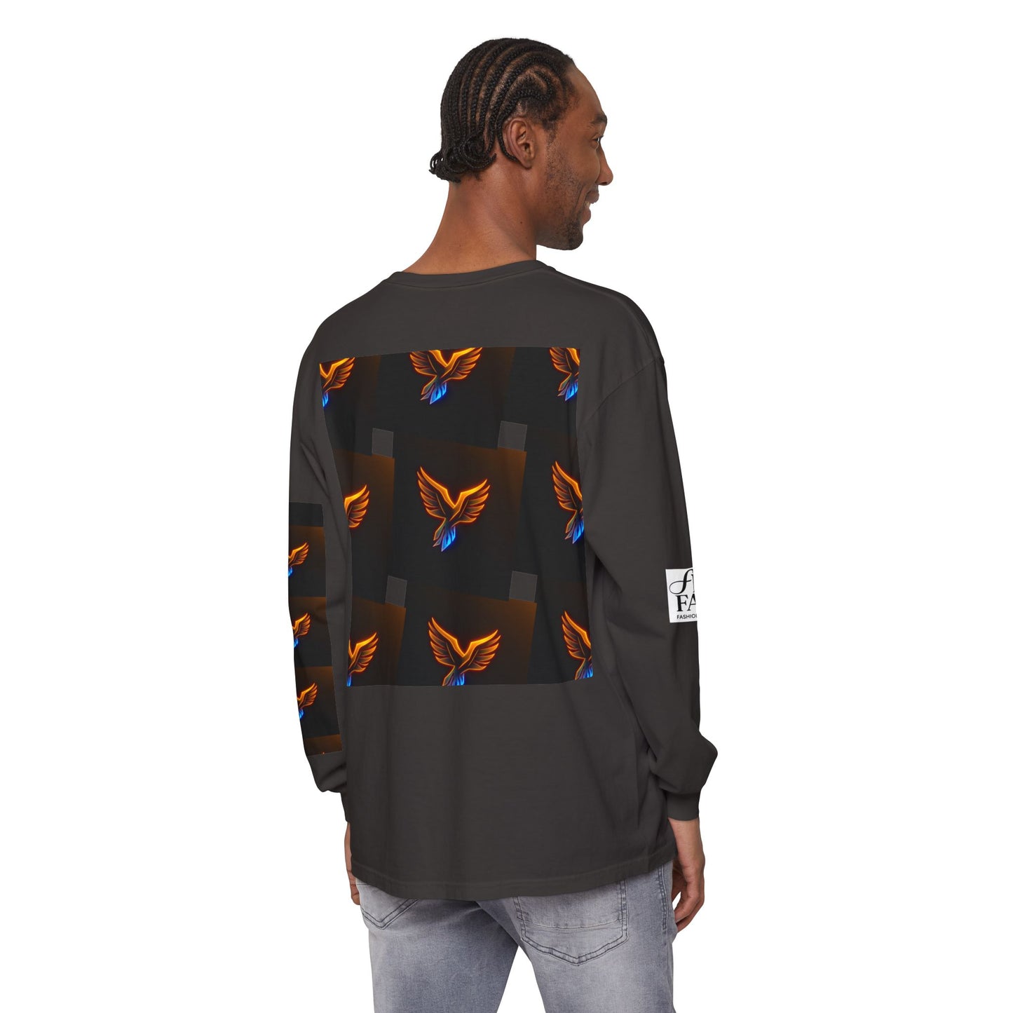 Vibrant Long Sleeve T-Shirt with Phoenix Design - Casual Wear for Bird Lovers, Gifts, Unique Fashion, Everyday Style, Unisex Apparel