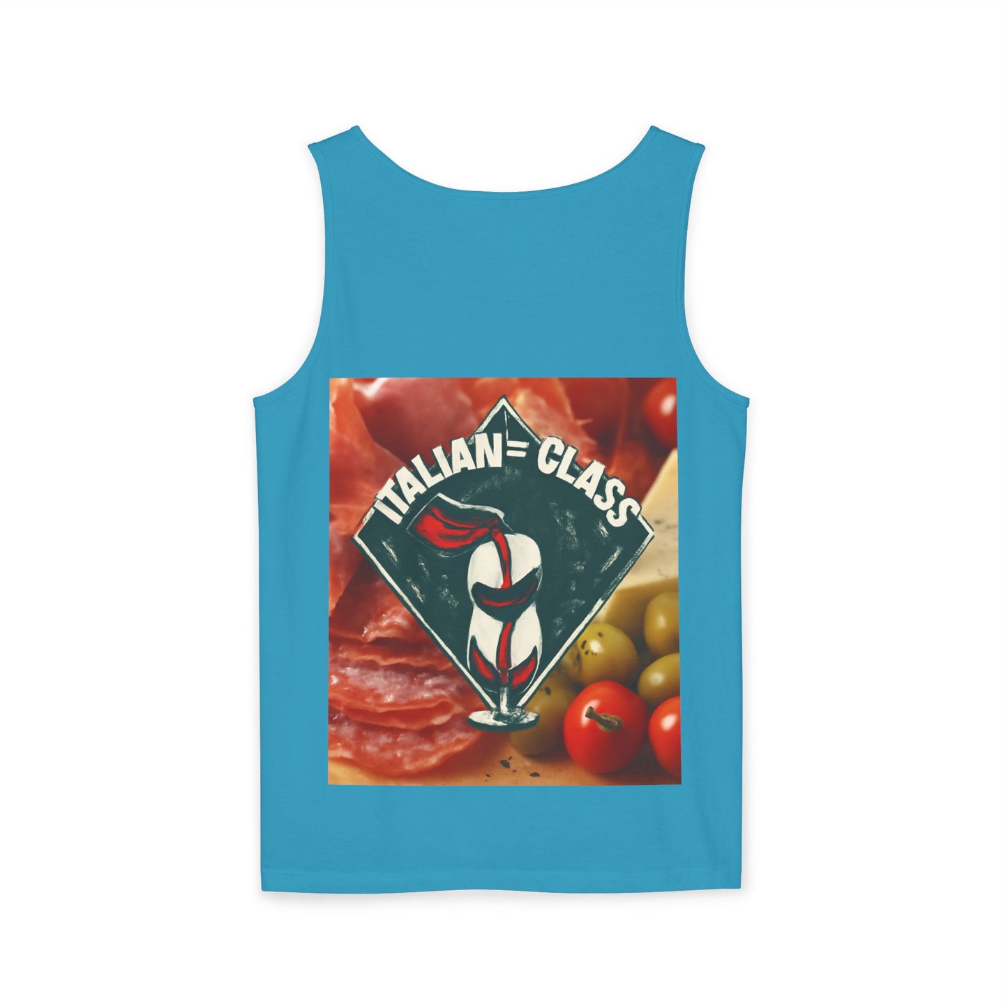 Italian Class Unisex Garment-Dyed Tank Top, Casual Summer Wear, Italian Heritage Gift, Foodie Apparel, Vacation Top