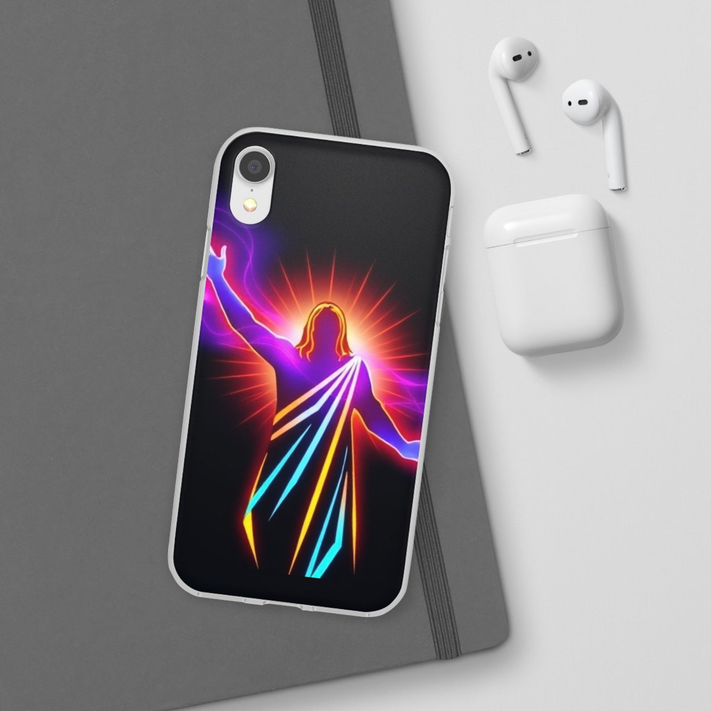 Inspirational Jesus Flexi Case - Colorful Phone Cover for Spiritual Connection