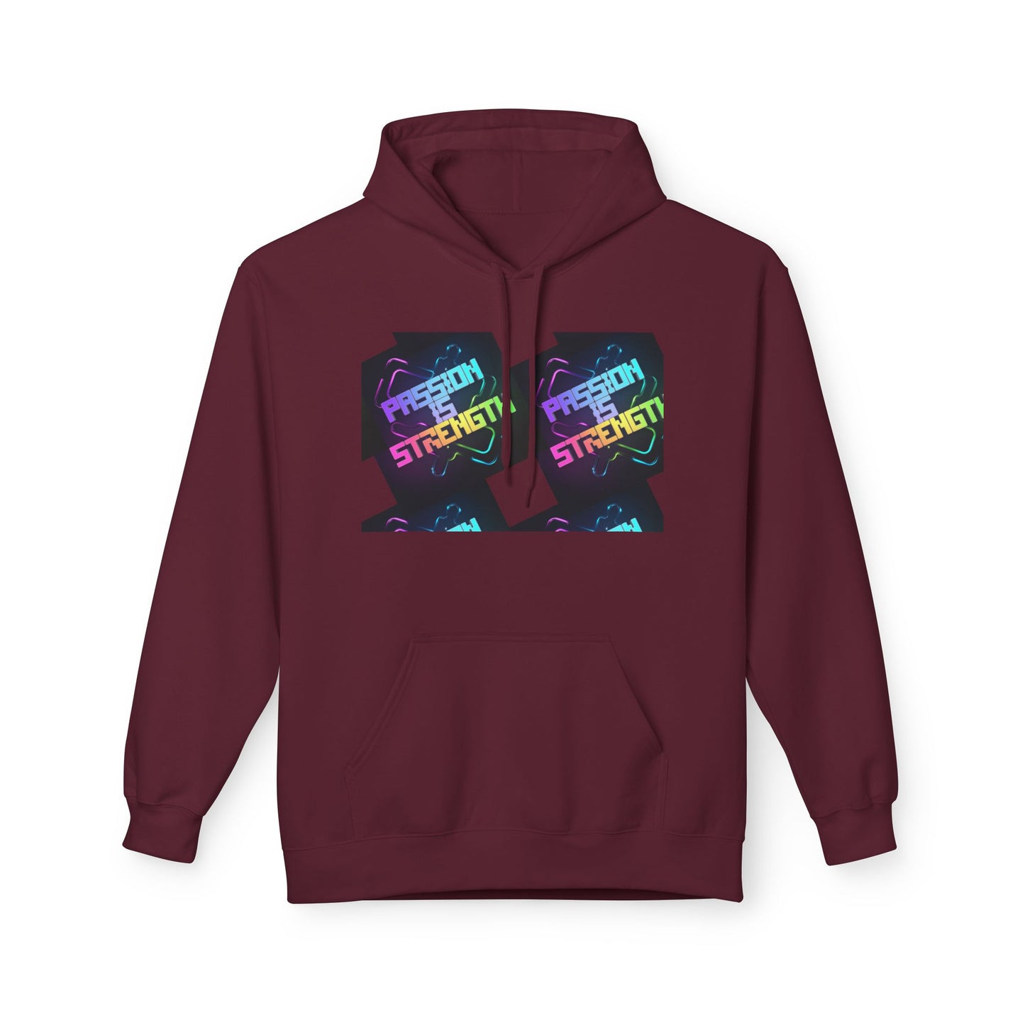 Passion is Strength Graphic Hoodie — Retro Rainbow Tombstone Design