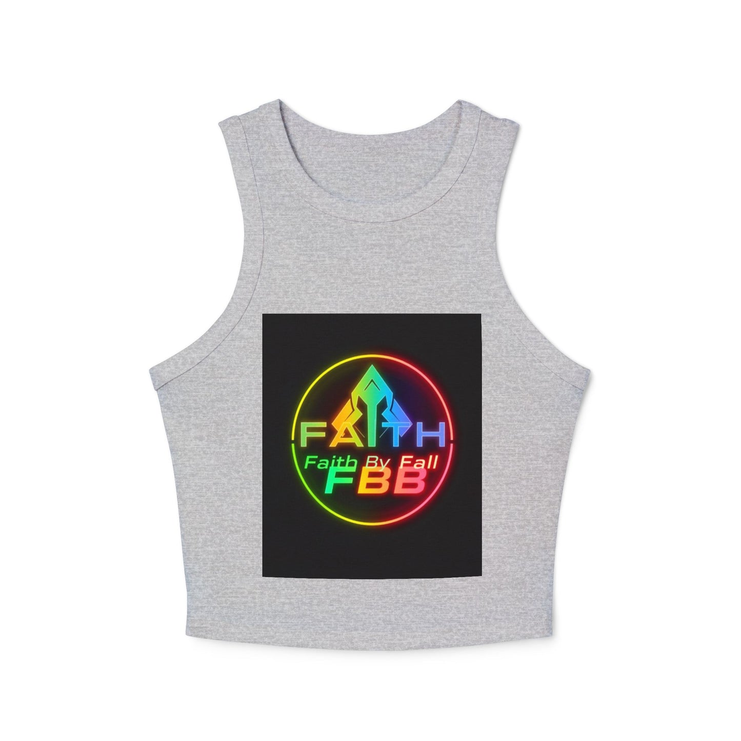 Faith by Fall Racer Tank Top - Stylish Summer Crop Top, Casual Wear, Inspirational Gift, Festival Outfit, Workout Top