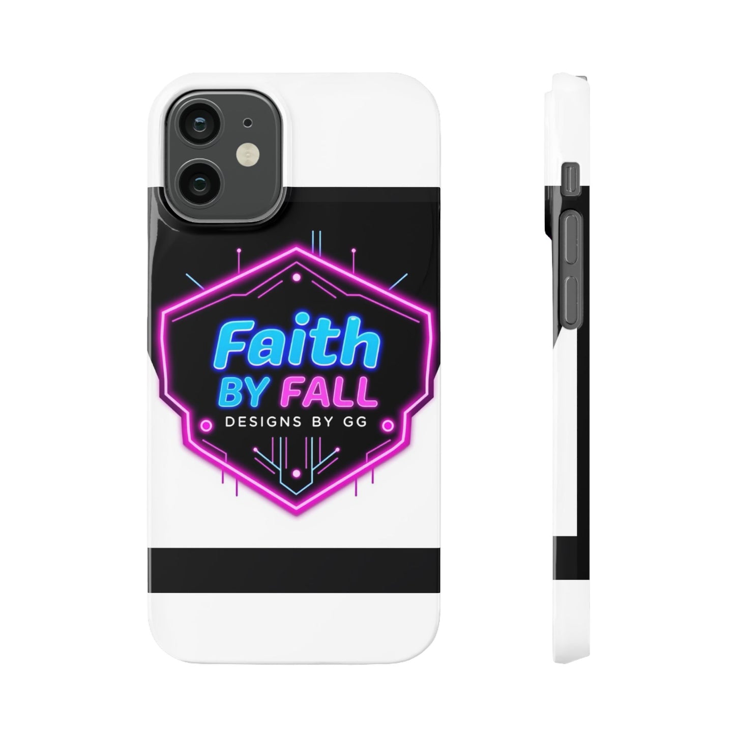 Faith by Fall Slim Phone Case - Neon Design for Tech Enthusiasts