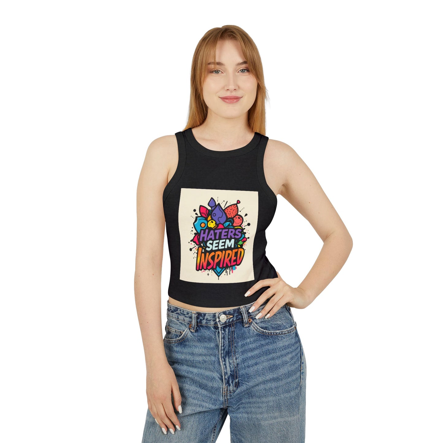 Inspirational Women's Micro Rib Racer Tank Top, Trendy Crop Top, Summer Style, Motivational Apparel, Gift for Her, Workout Gear