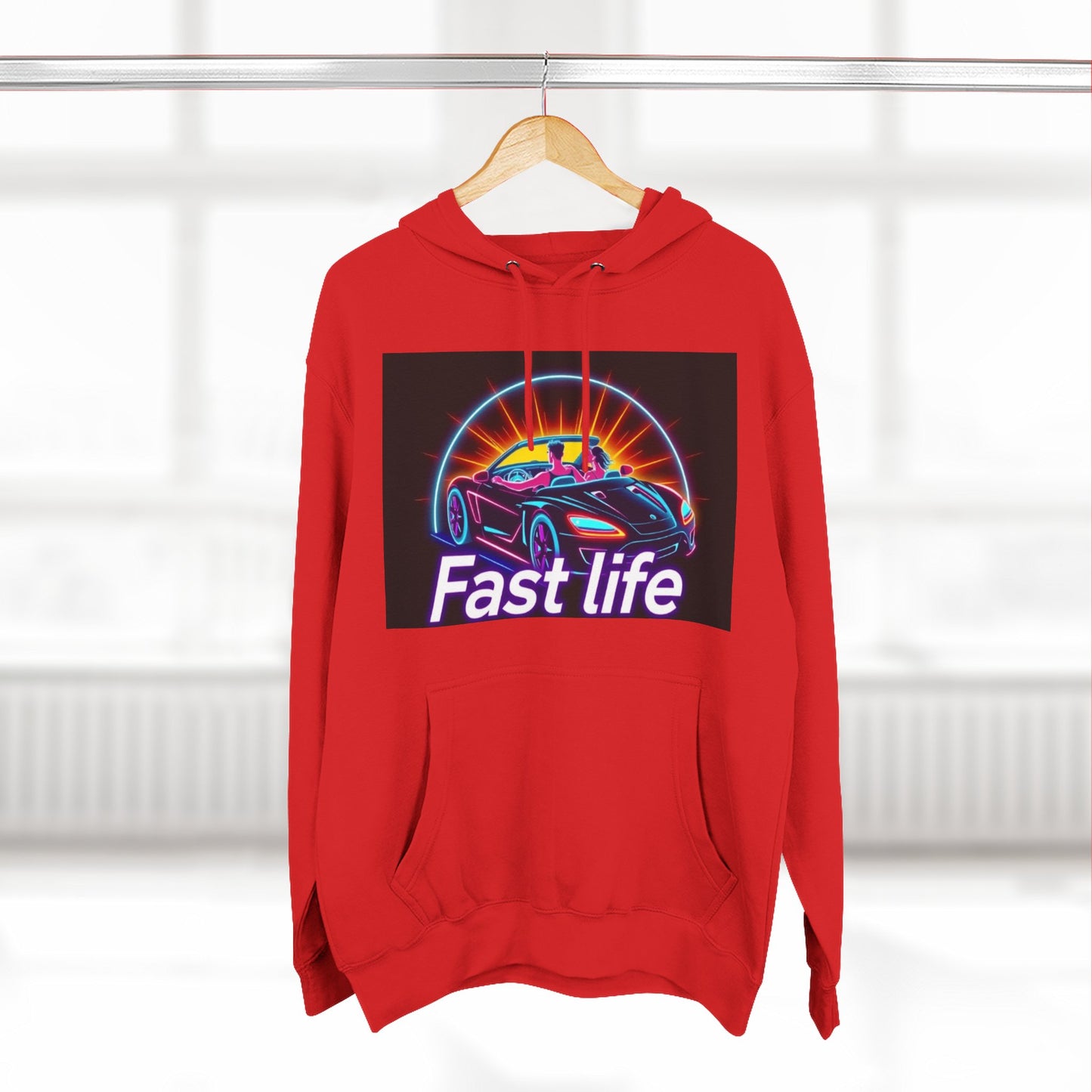 Fast Life Fleece Hoodie for Car Enthusiasts
