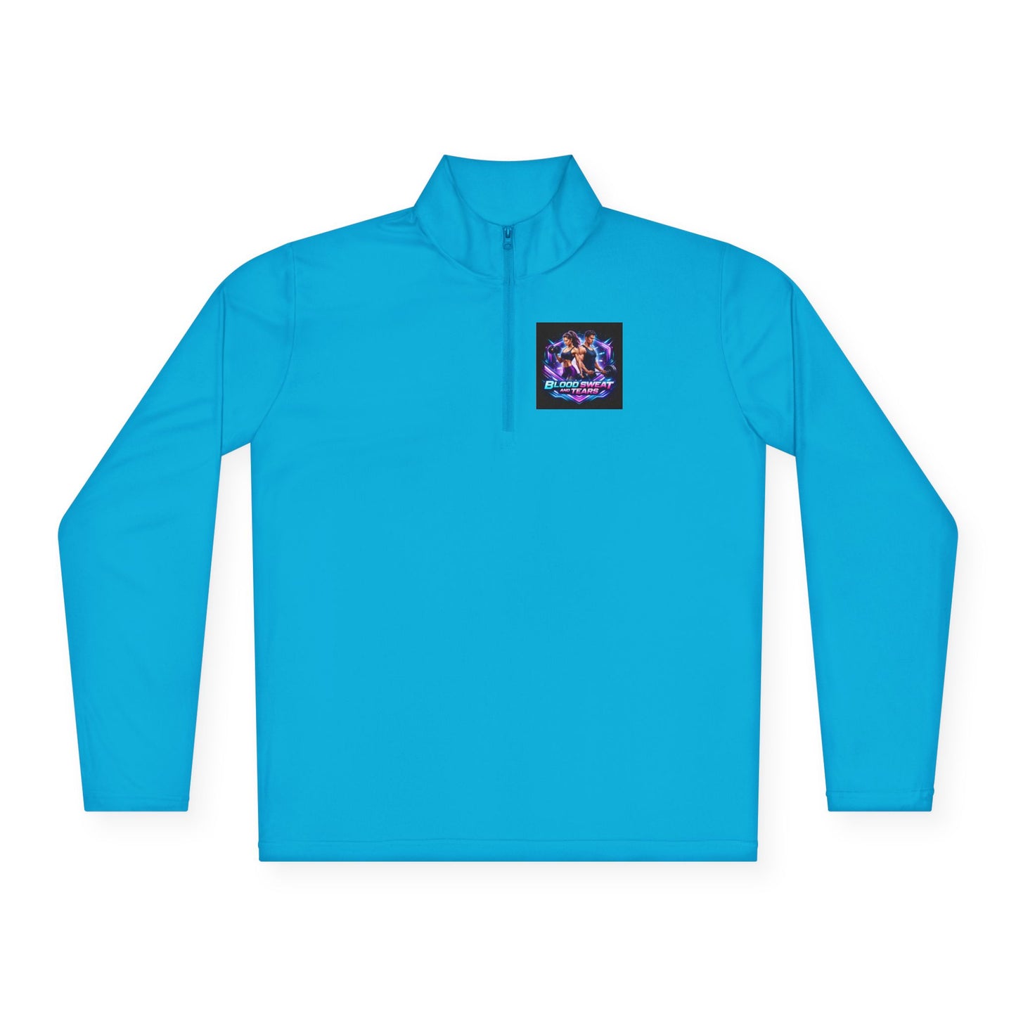 Quarter-Zip Pullover — Retro Neon Graphic with "Forever Fashion" Logo