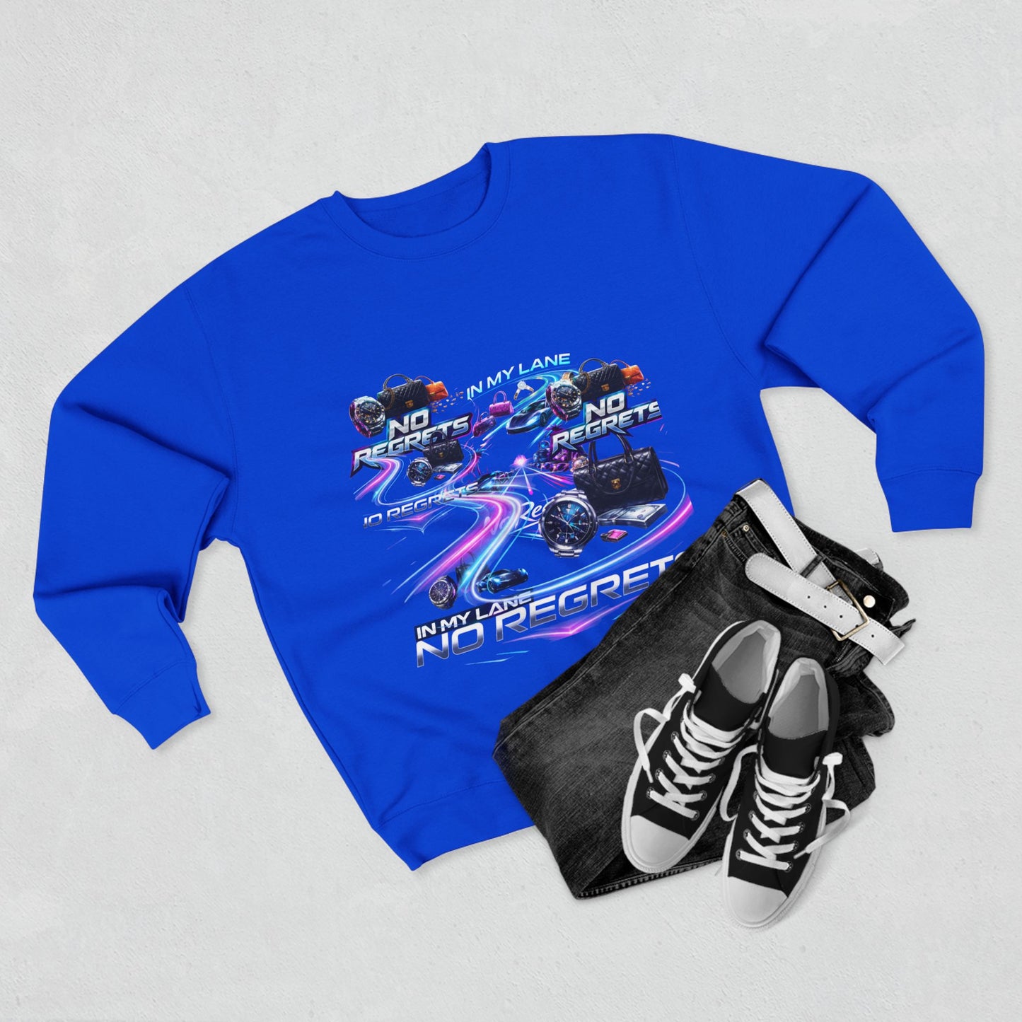 No Regrets Retro Vaporwave Crewneck Sweatshirt