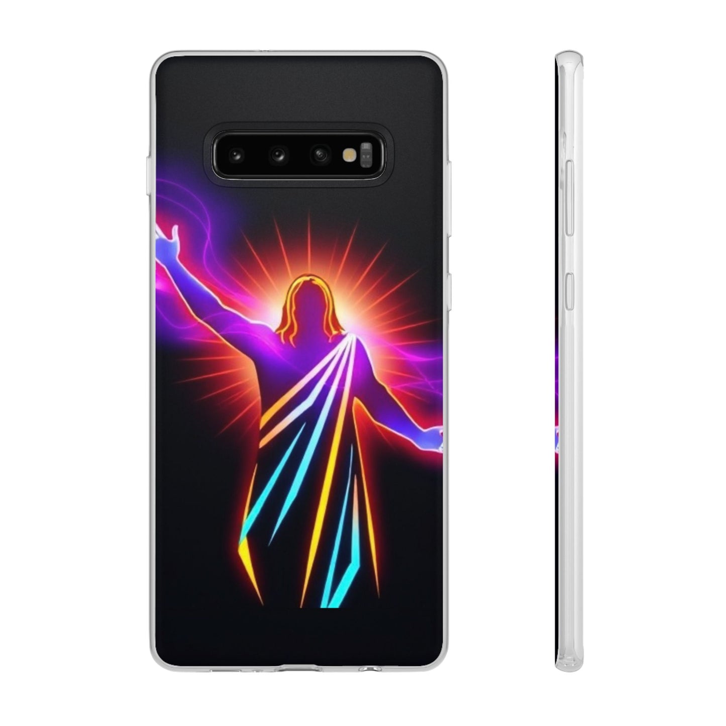Inspirational Jesus Flexi Case - Colorful Phone Cover for Spiritual Connection