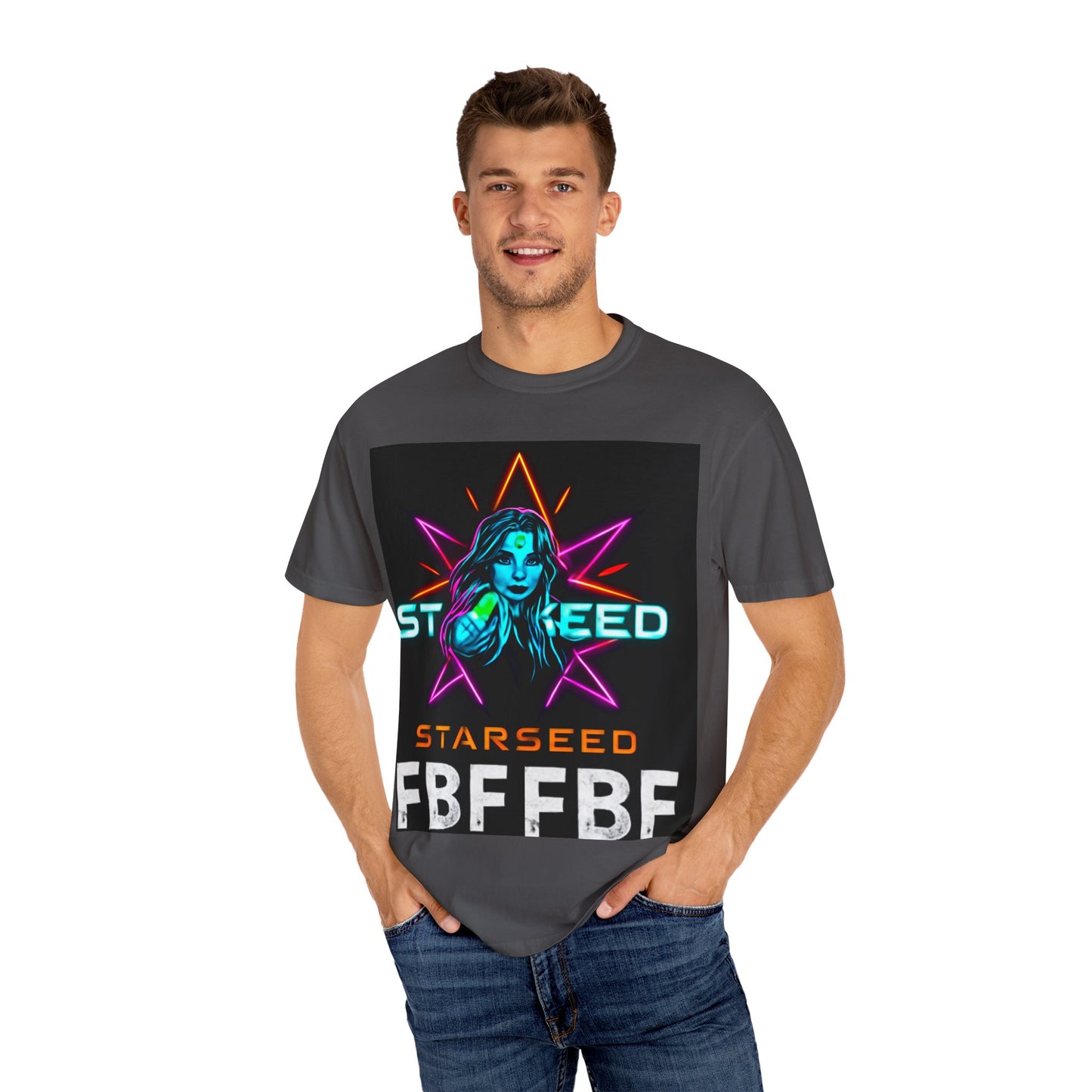 Neon Graphic T-Shirt - Starseed FBF Tee, Unisex Fashion, Cool Gift, Festival Wear, Retro Style, Casual Streetwear