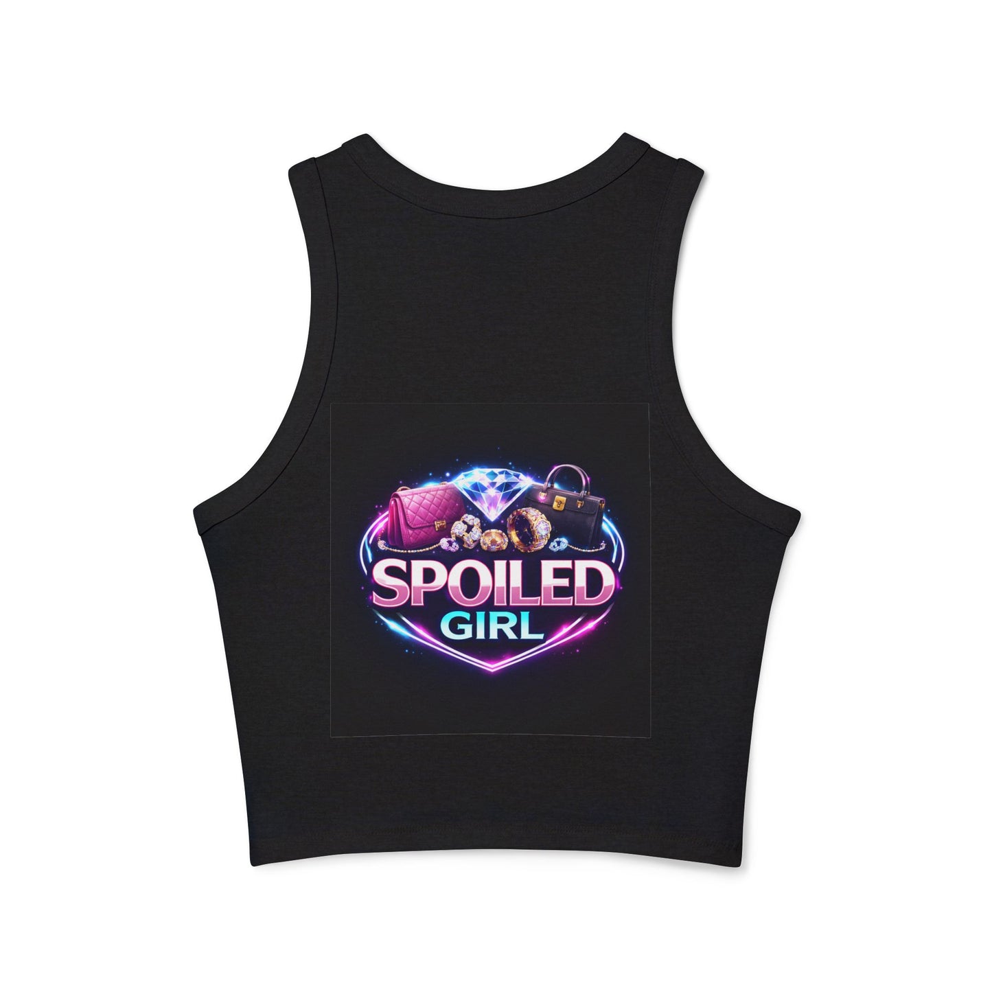 Women's Racer Tank — LuxeQueen "Spoiled Girl" Neon Graphic