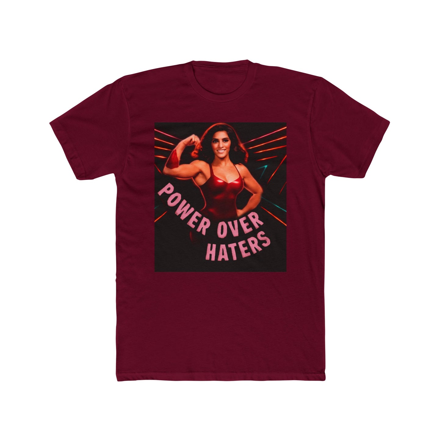 Power Over Haters Muscle Woman Graphic Tee — Feminist Empowerment T-Shirt
