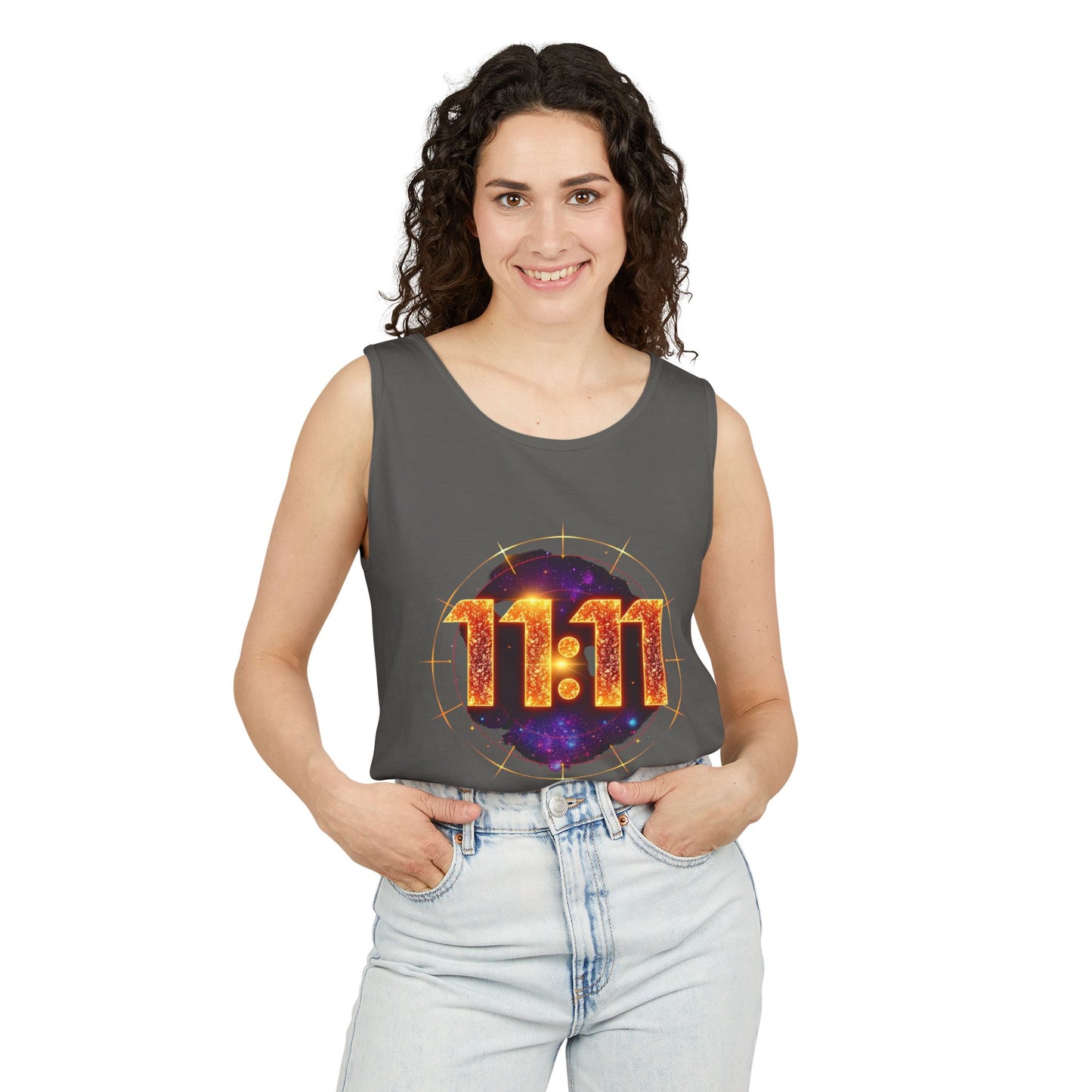 Celestial Glow Tank Top - 11:11 Design, Unisex, Festival Wear, Summer Style, Spiritual Gift, Casual Comfort