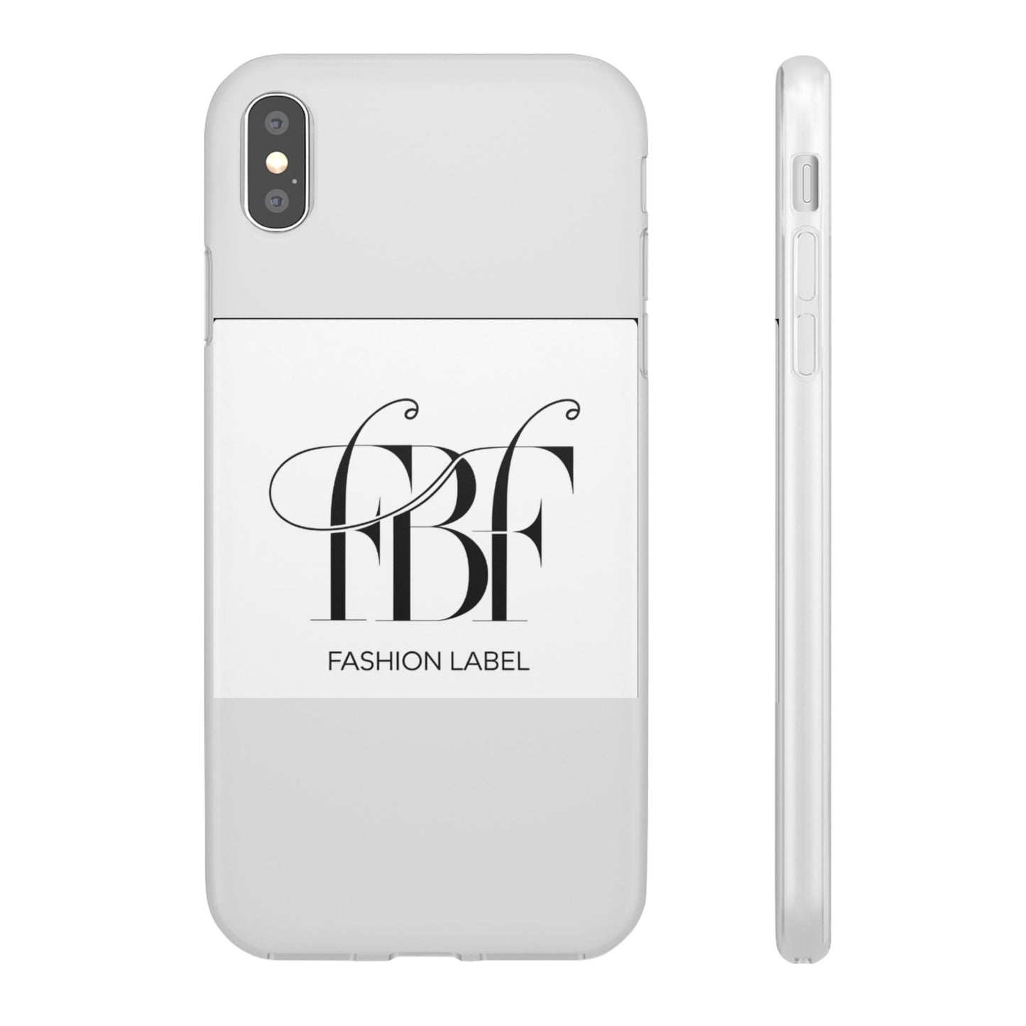 Chic Flexi Phone Case with Fashion Label Design