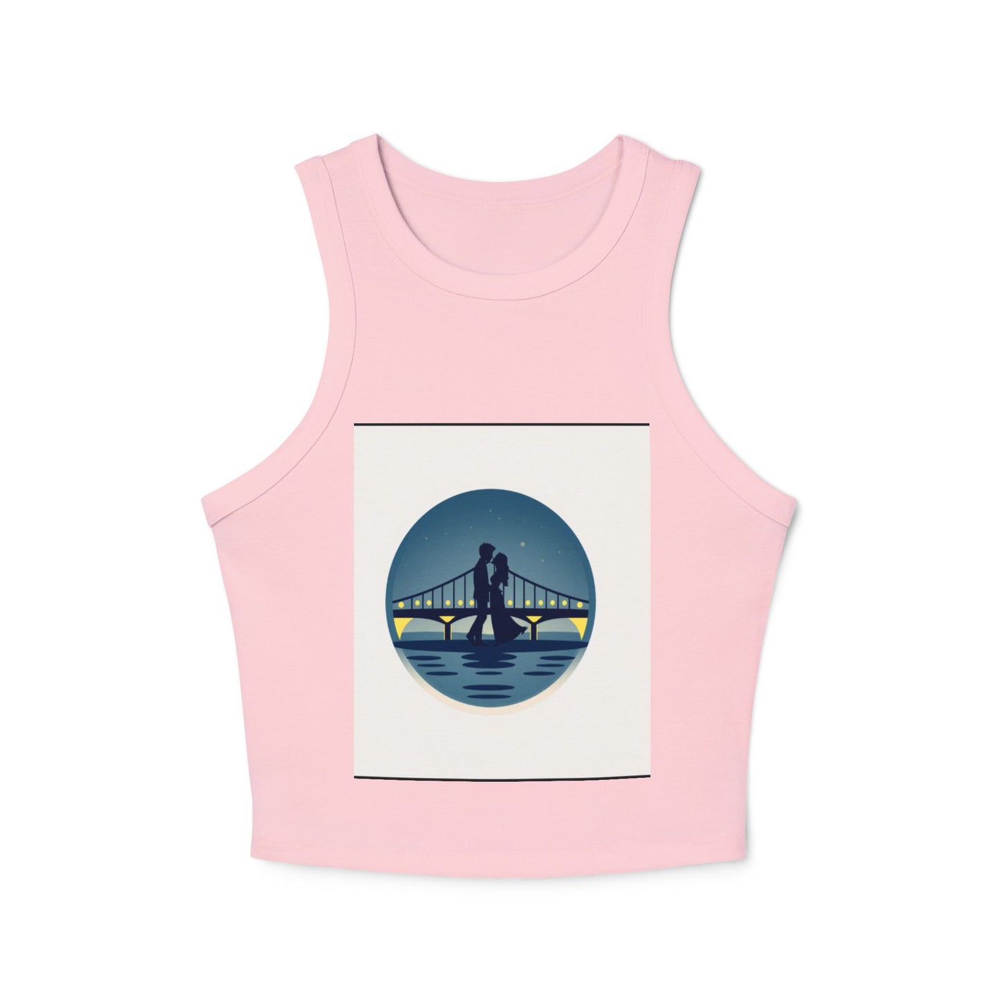 Cozy Women's Micro Rib Racer Tank Top with Bridge Design