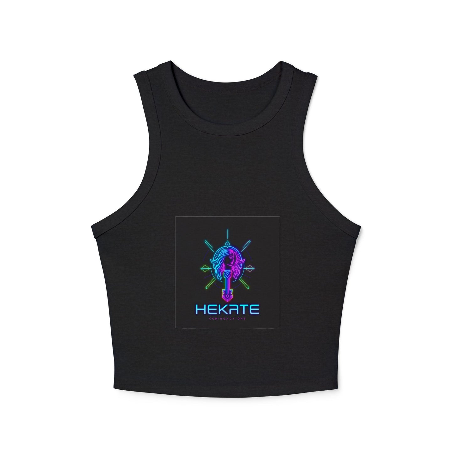 Graphic Women's Micro Rib Racer Tank Top, Comfortable Summer Top, Festival Outfit, Casual Wear, Gym Top