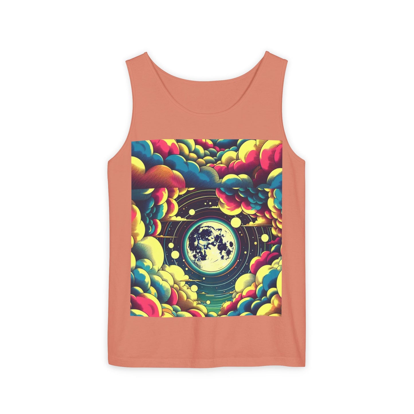 Vibrant Art Tank Top, Colorful Summer Tee, Graphic Beachwear, Boho Casual Top, Unique Gift for Art Lovers, Festival Attire