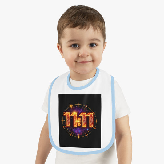 Sparkly 11:11 Baby Bib - Cute Gift for Newborns, Baby Shower, Birthday, Snacks & Meal Time