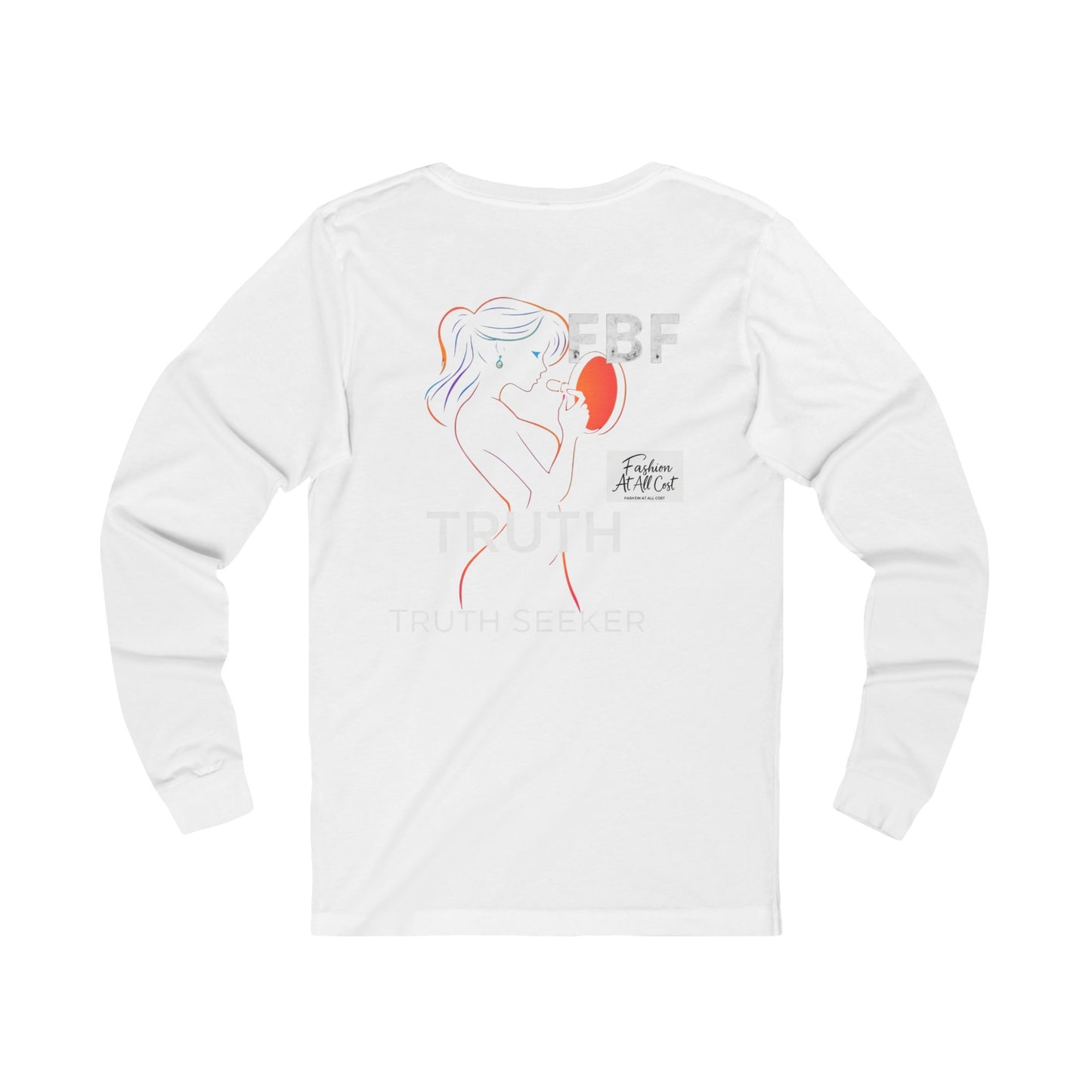 Neon Truth Long Sleeve Tee — Artistic Line-Drawn Figure Shirt