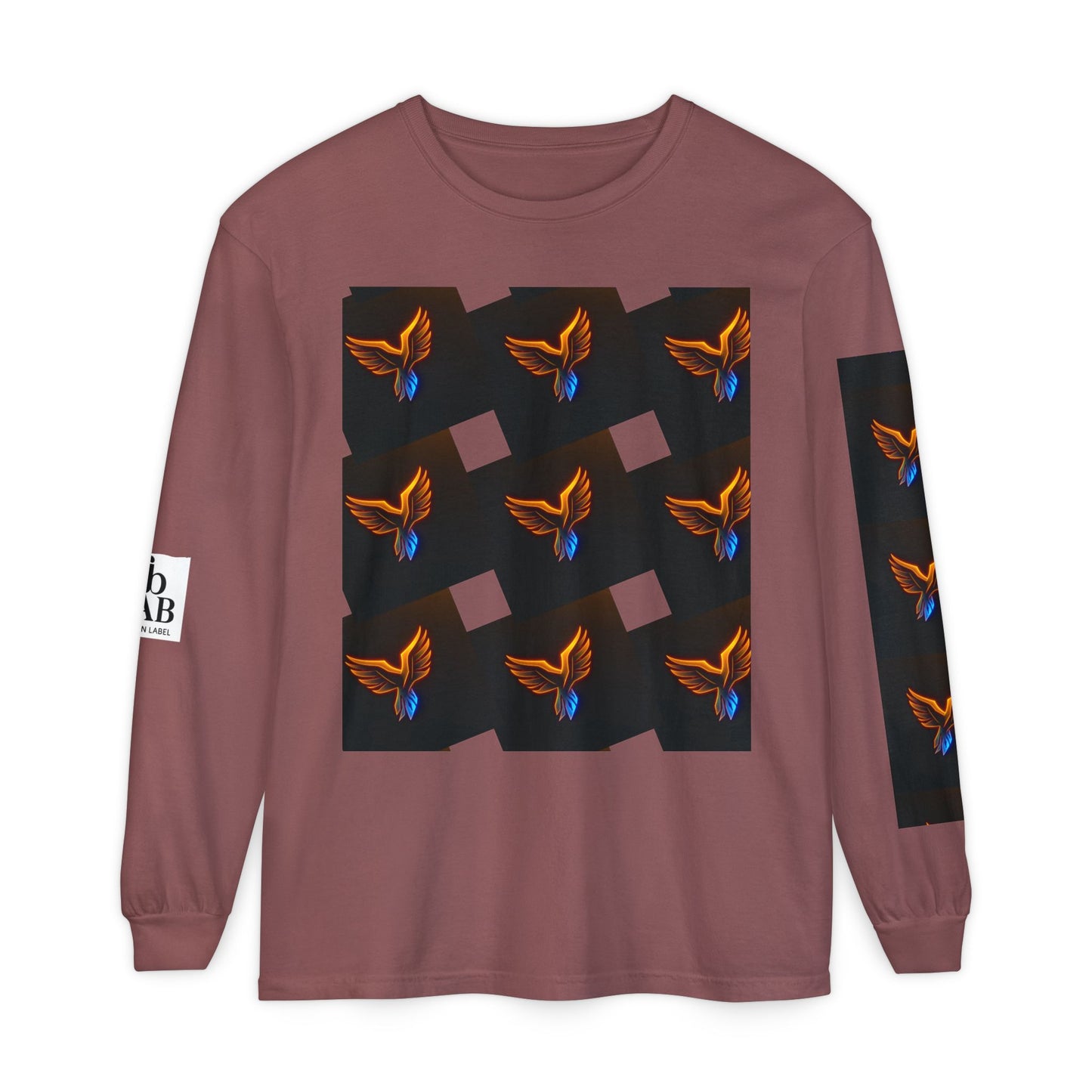Vibrant Long Sleeve T-Shirt with Phoenix Design - Casual Wear for Bird Lovers, Gifts, Unique Fashion, Everyday Style, Unisex Apparel