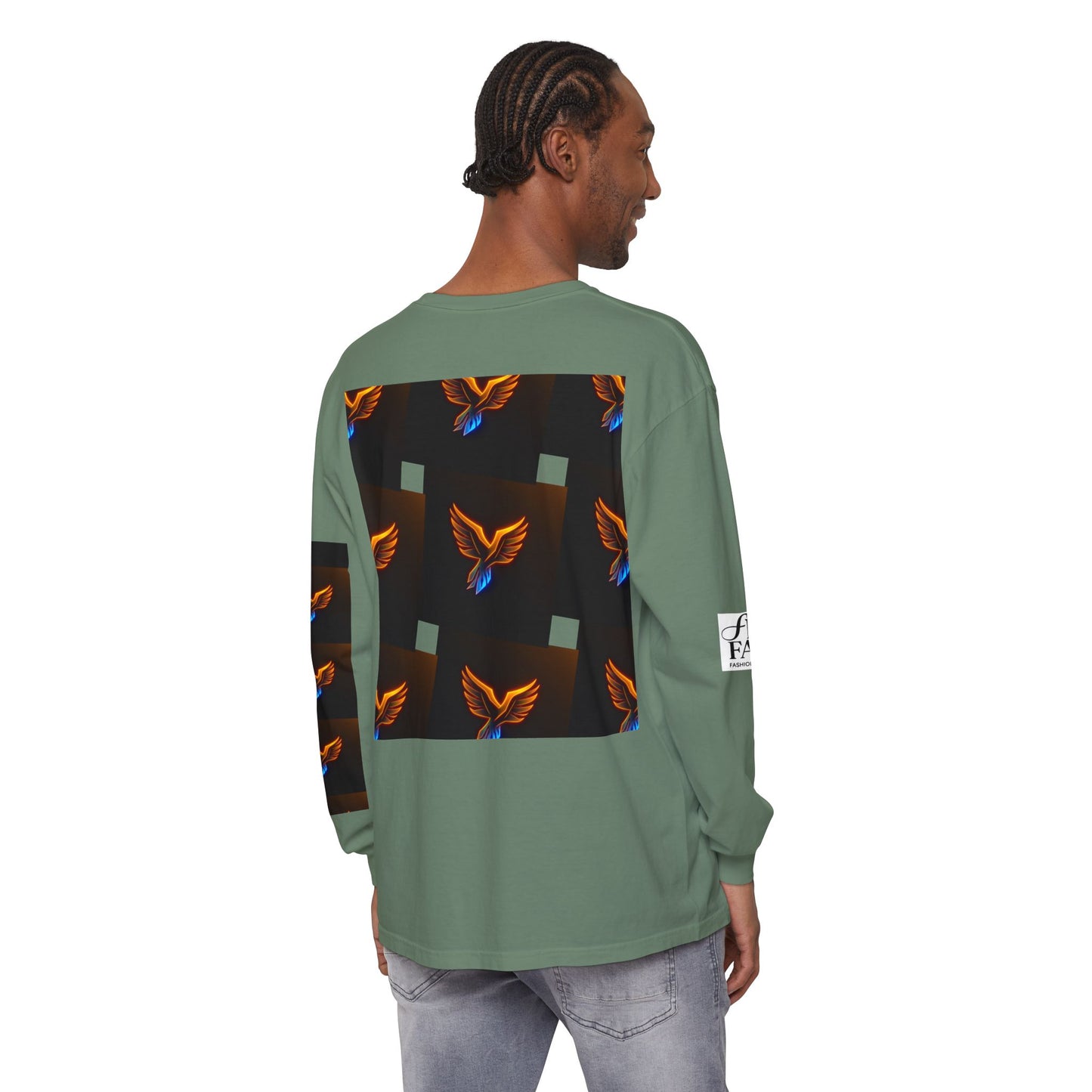 Vibrant Long Sleeve T-Shirt with Phoenix Design - Casual Wear for Bird Lovers, Gifts, Unique Fashion, Everyday Style, Unisex Apparel