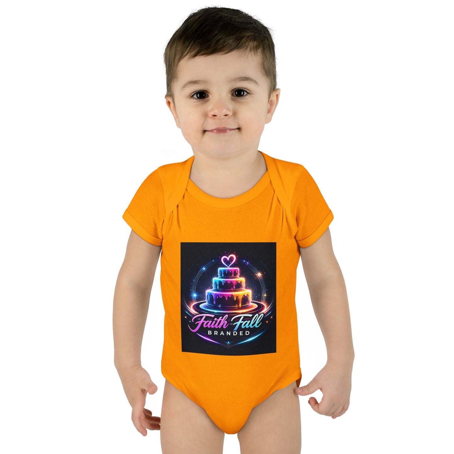 Infant Bodysuit — Neon Cake 'Faith, Fall, Brander' Baby Onesie