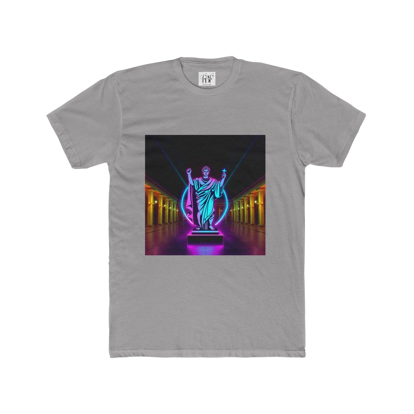 Neon Roman Statue T‑Shirt — Retro Futuristic Vaporwave Tee