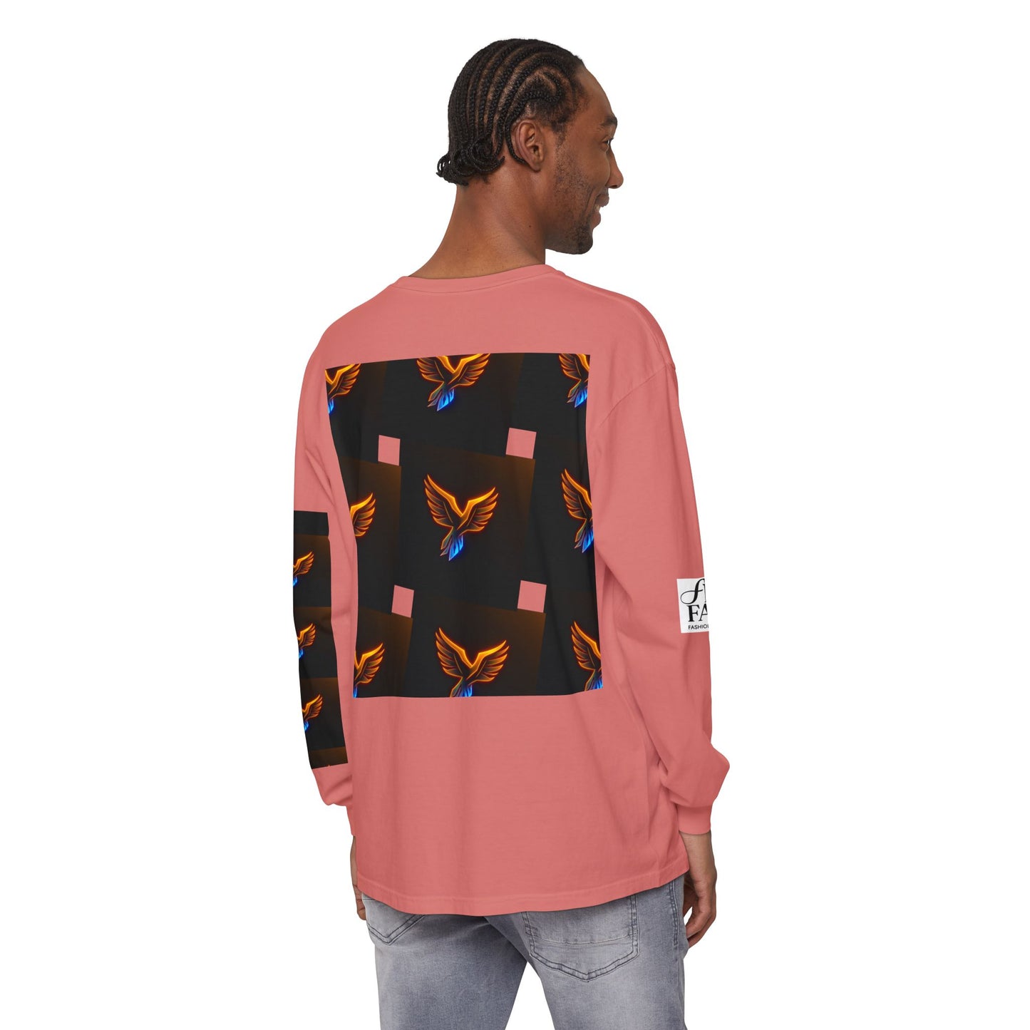 Vibrant Long Sleeve T-Shirt with Phoenix Design - Casual Wear for Bird Lovers, Gifts, Unique Fashion, Everyday Style, Unisex Apparel