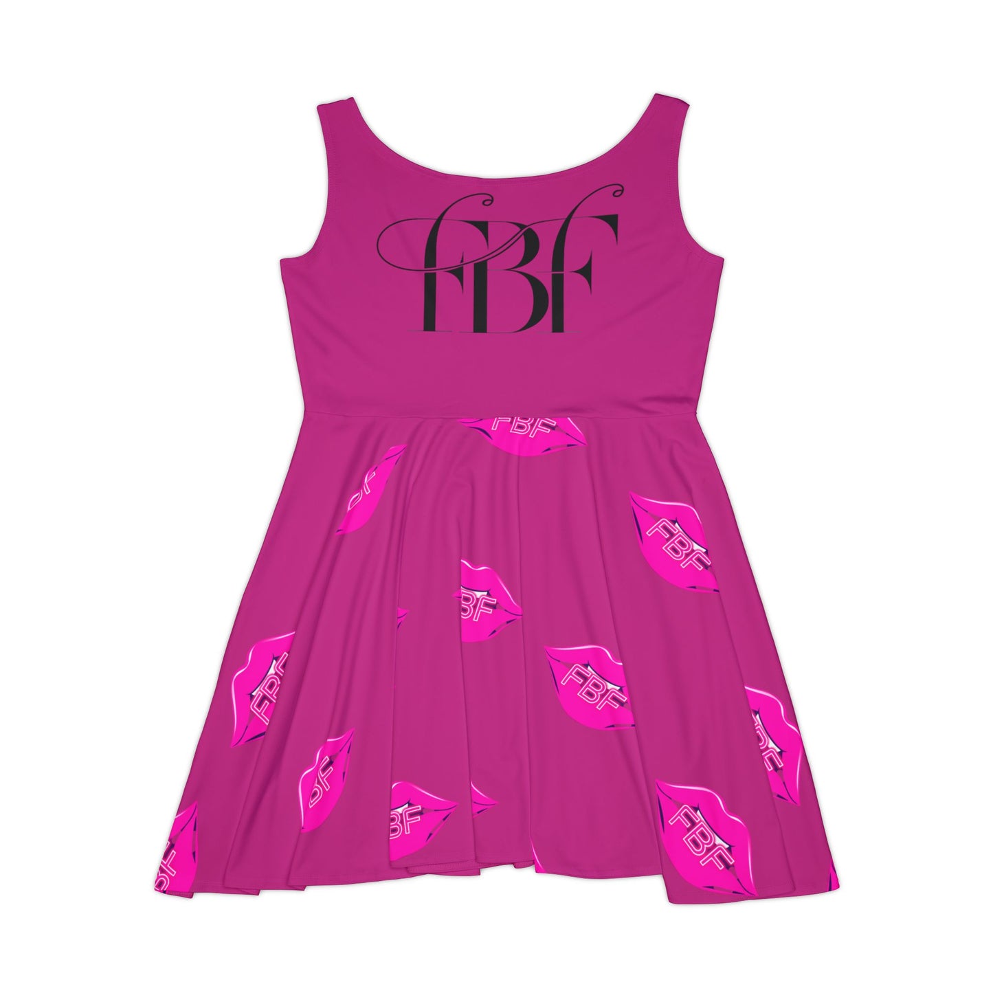 Fabulous Women's Skater Dress, Fun Pink Dress, Casual Summer Dress, Gift for Her, Unique Party Outfit, Playful Flare Dress