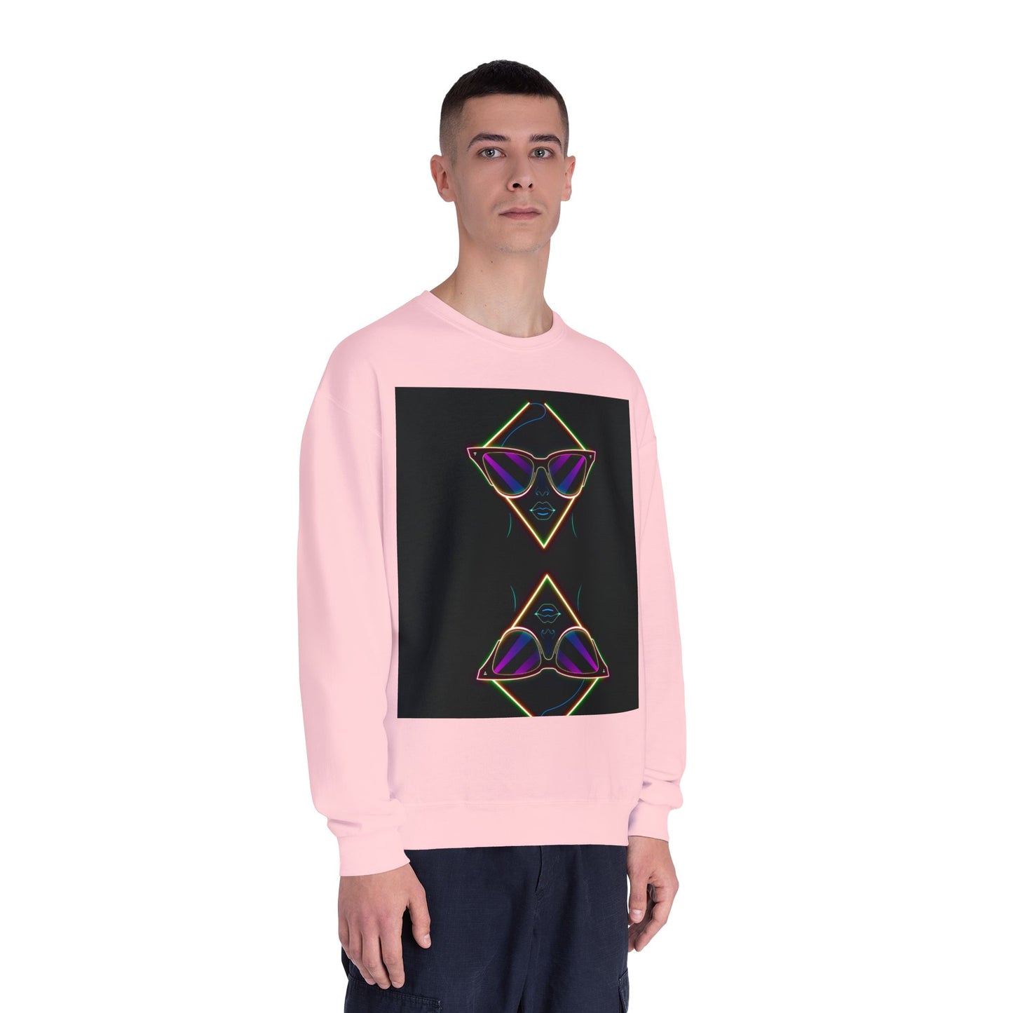 Retro Vibes Crewneck Sweatshirt with Sunglasses Design