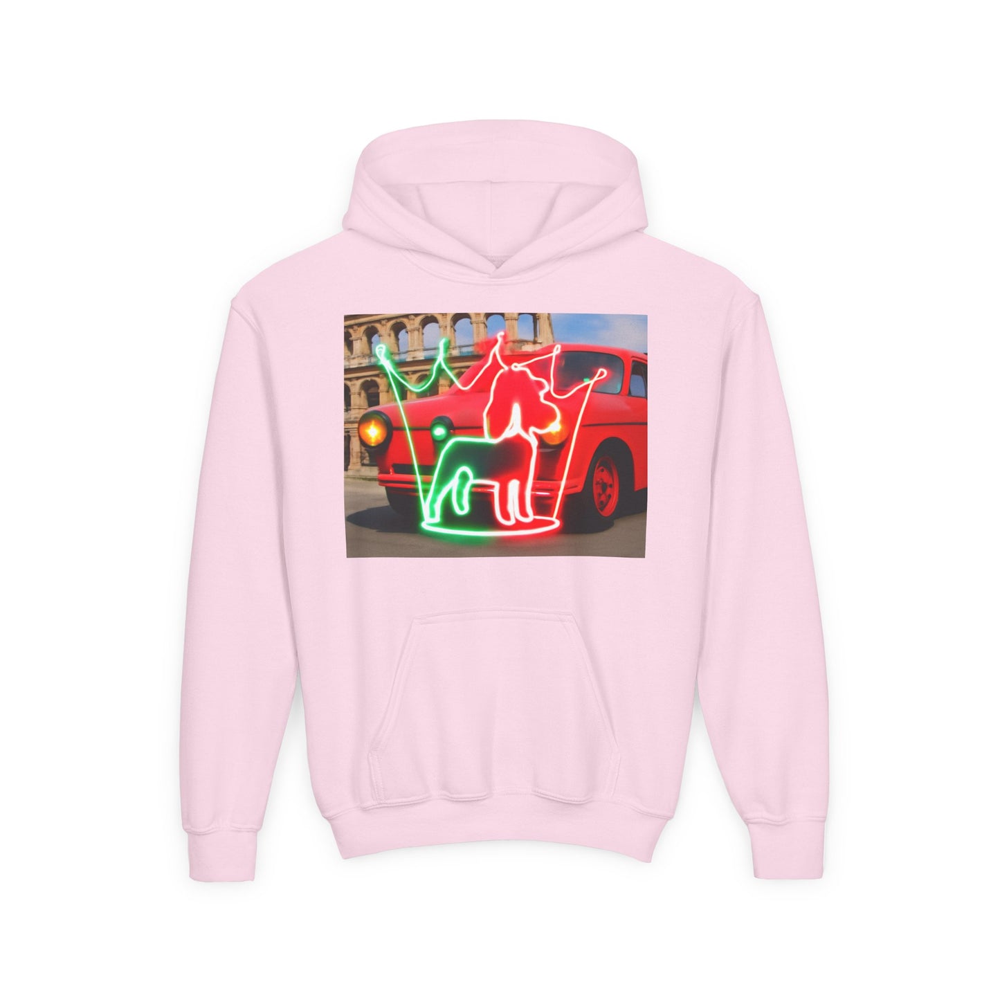 Youth Hooded Sweatshirt with Neon Pet Design, Cozy Pullover, Perfect for Dog Lovers, Birthday Gift, Fun Casual Wear, Gift for Kids, [...]