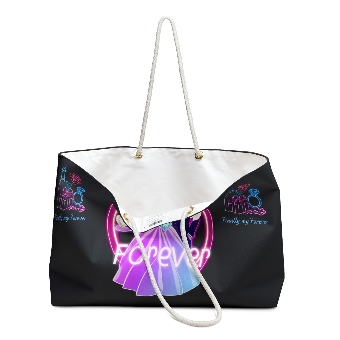 Forever Together Bridal Weekender Bag — "I Found My Forever In You" Neon Wedding Travel Tote