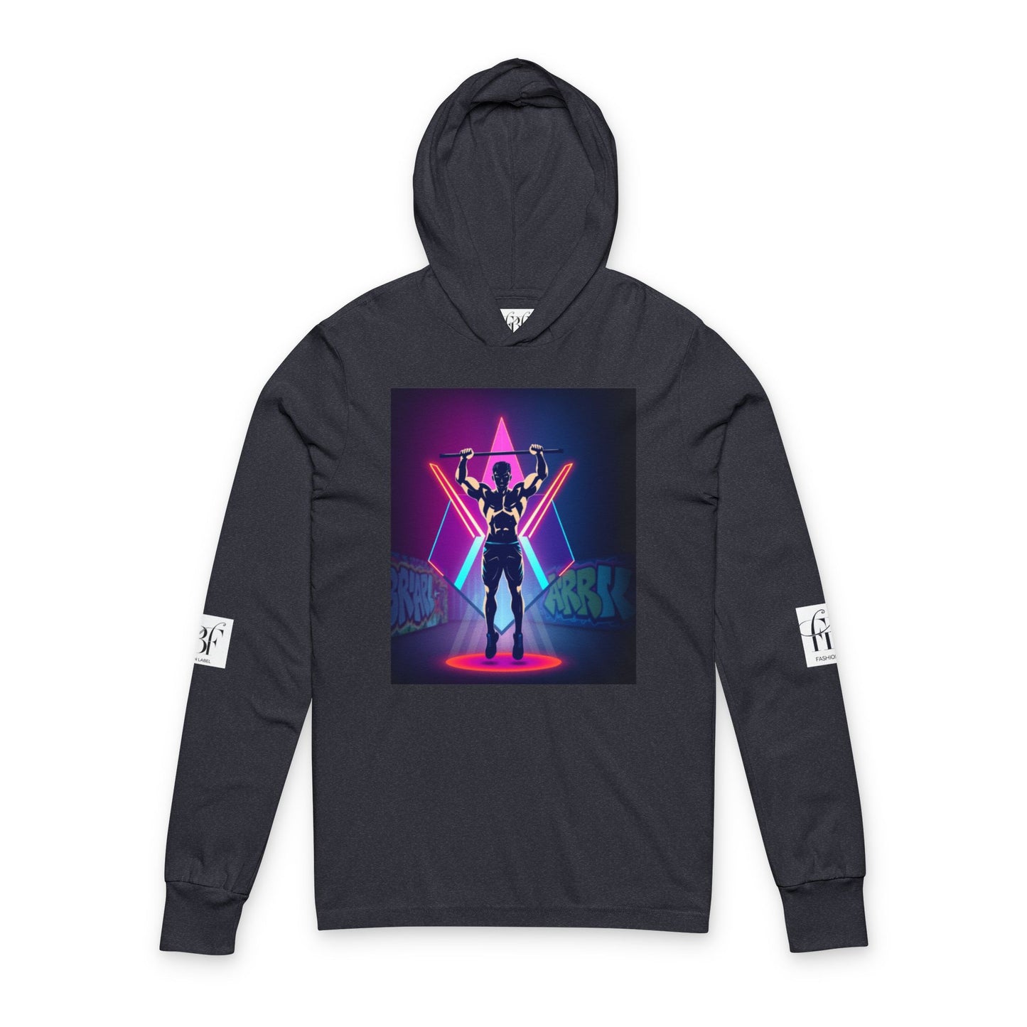 Vibrant Graphic Unisex Hooded Long Sleeve Tee - Fitness and Style Fusion