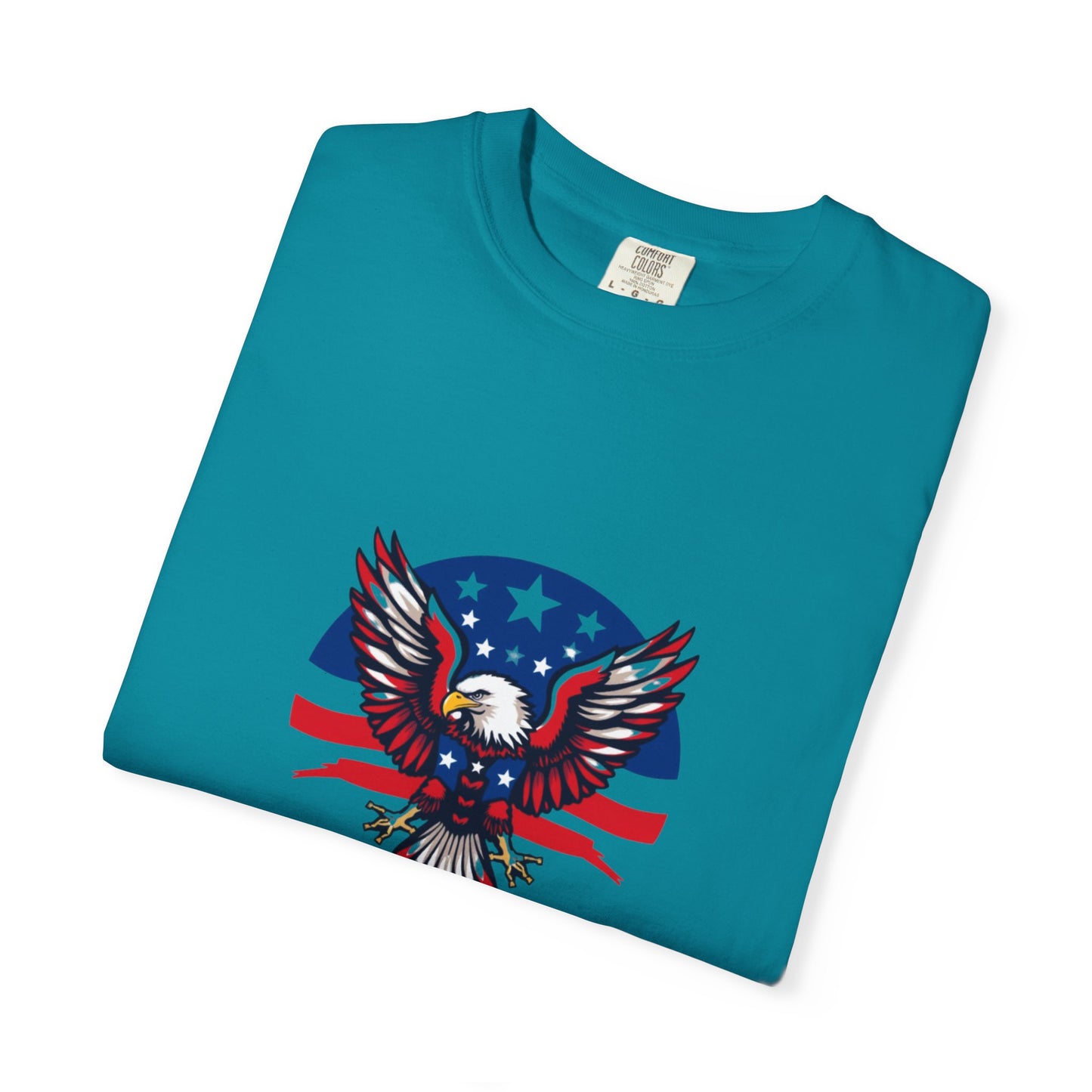 Patriotic T-Shirt with Eagle Graphic | Faith By Flag Tee, Unisex Apparel, Independence Day Shirt, Casual Wear, Gift for Veterans