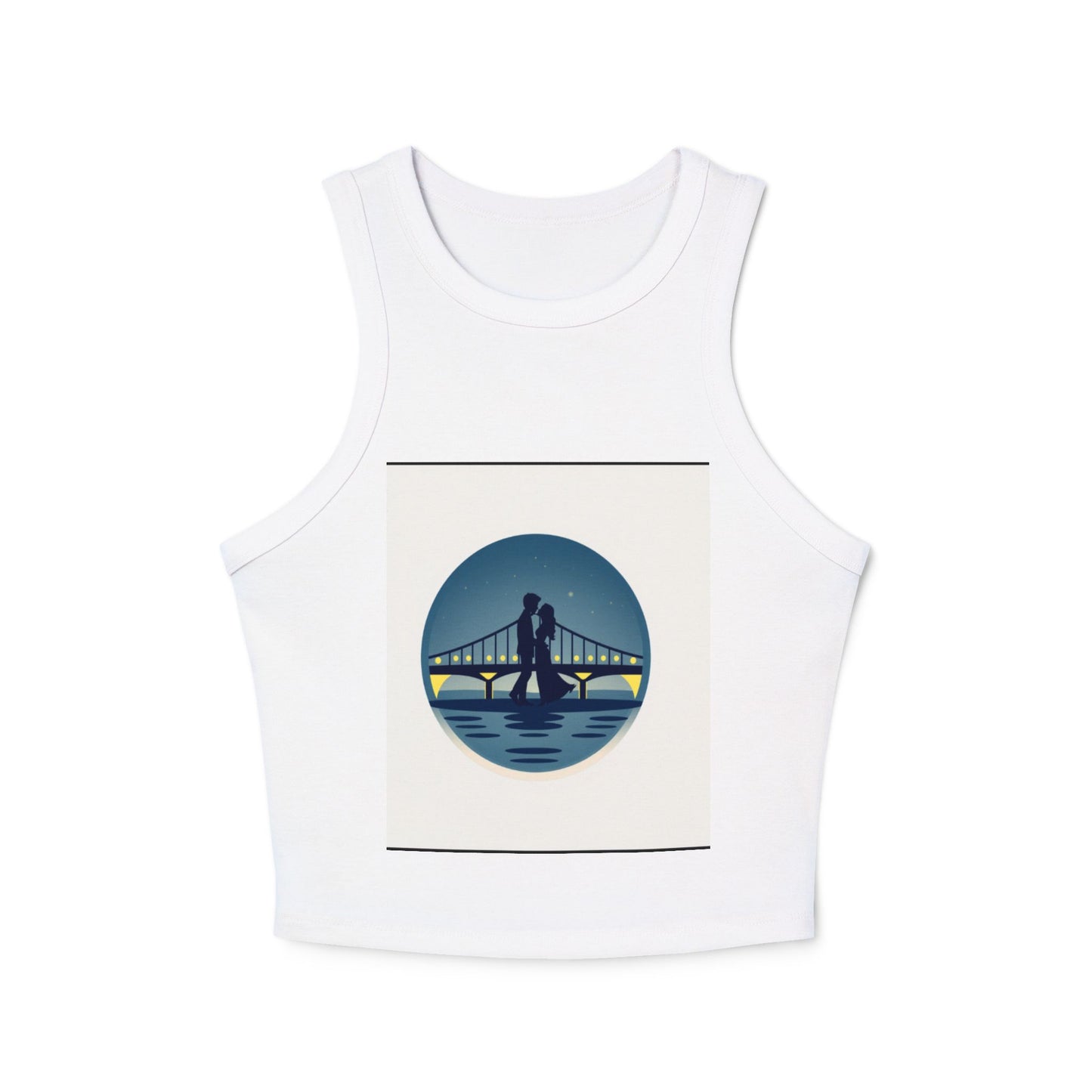 Cozy Women's Micro Rib Racer Tank Top with Bridge Design