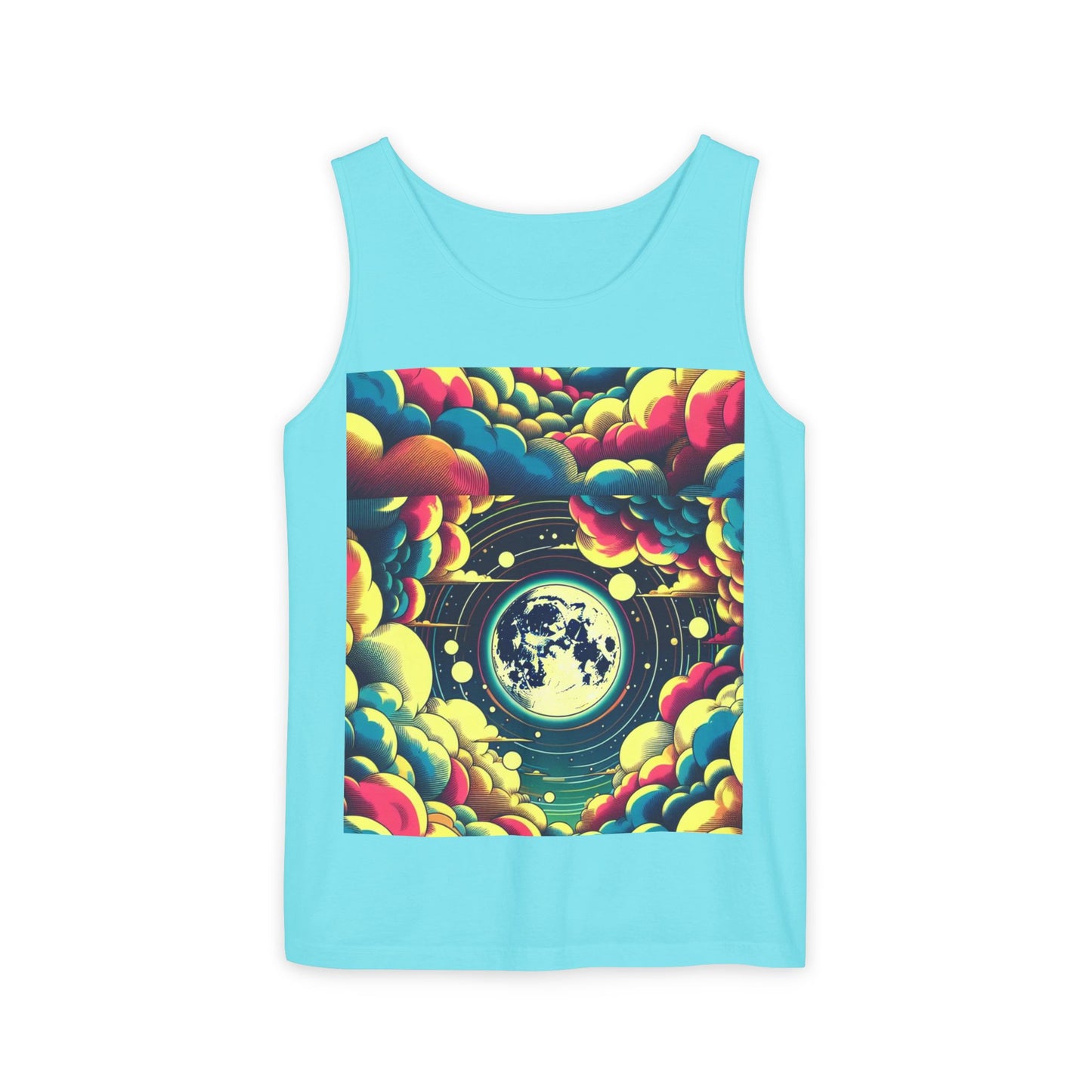 Vibrant Art Tank Top, Colorful Summer Tee, Graphic Beachwear, Boho Casual Top, Unique Gift for Art Lovers, Festival Attire