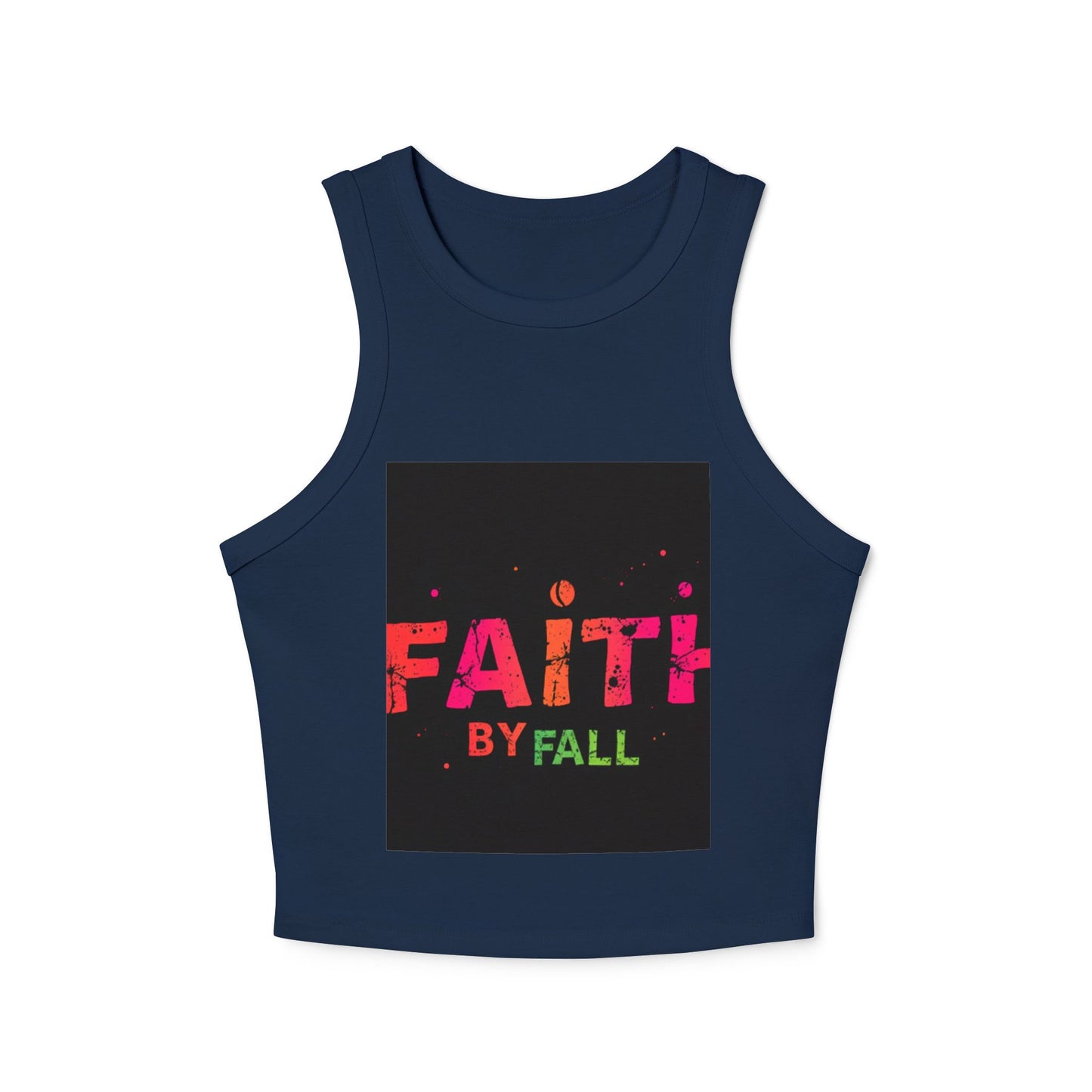 Women's Micro Rib Racer Tank Top - Faith by Fall Design, Casual Summer Wear, Fitness Top, Gift for Her, Trendy Fashion