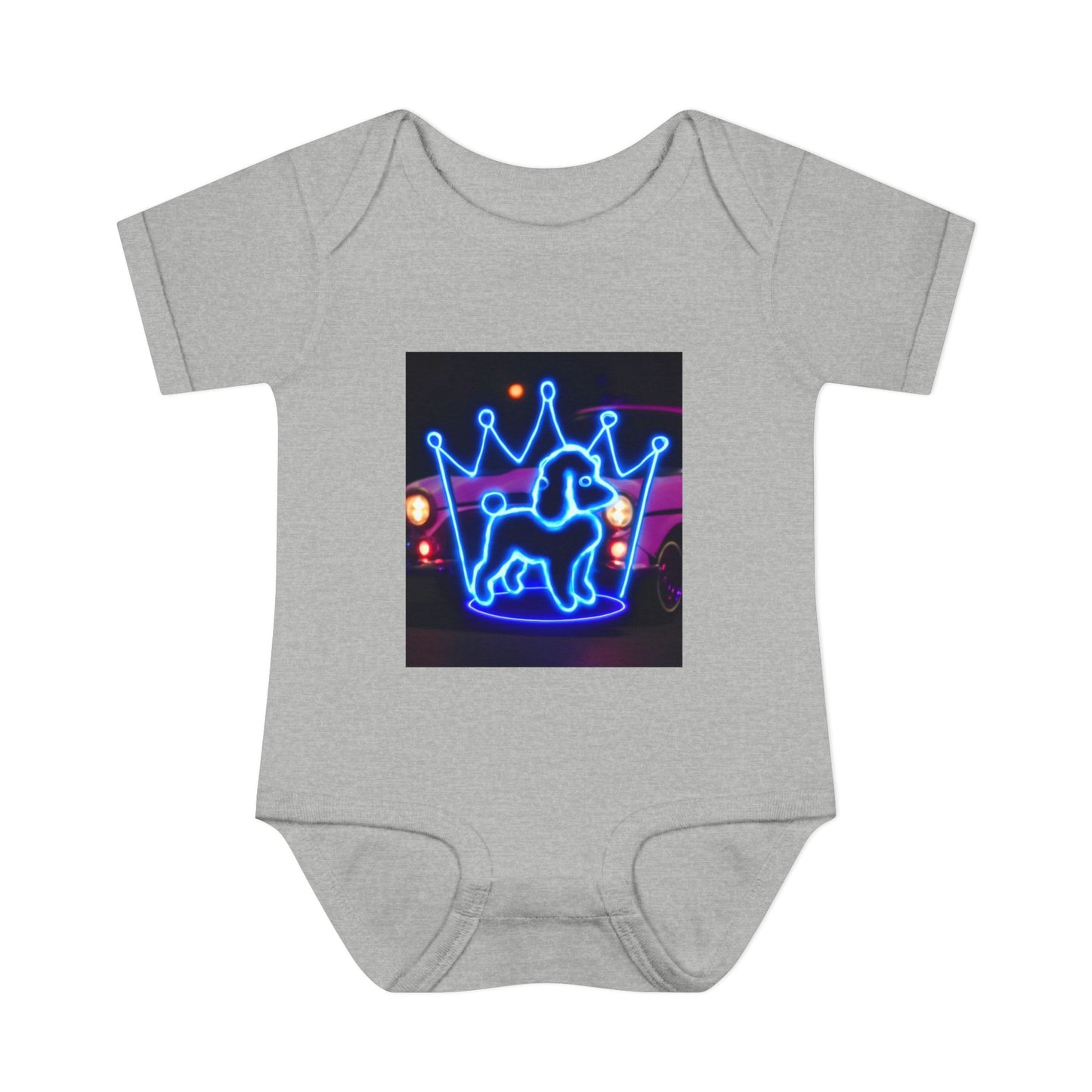 Neon Dog Crown Baby Bodysuit, Cute Infant Outfit, Baby Shower Gift, Newborn Clothes, Pet Lover Apparel, Birthday Gift for Baby