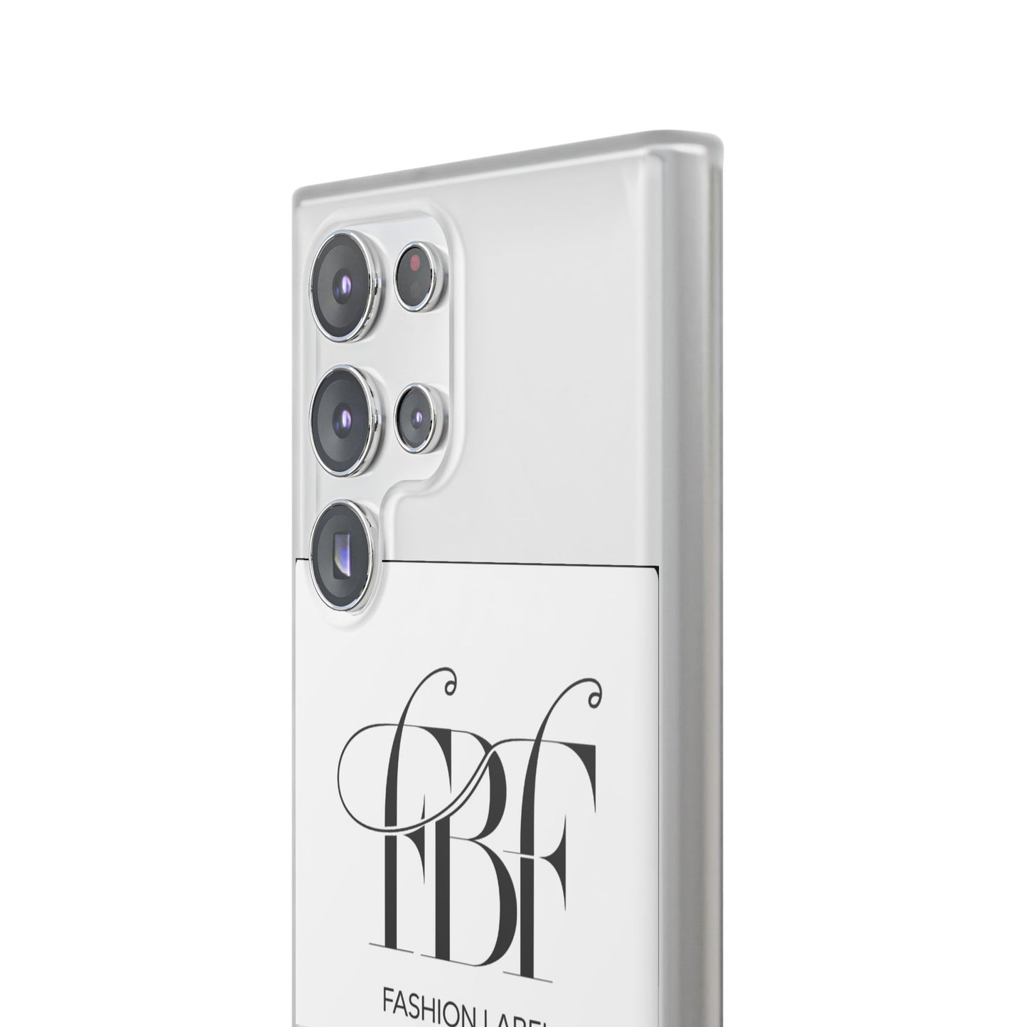 Chic Flexi Phone Case with Fashion Label Design