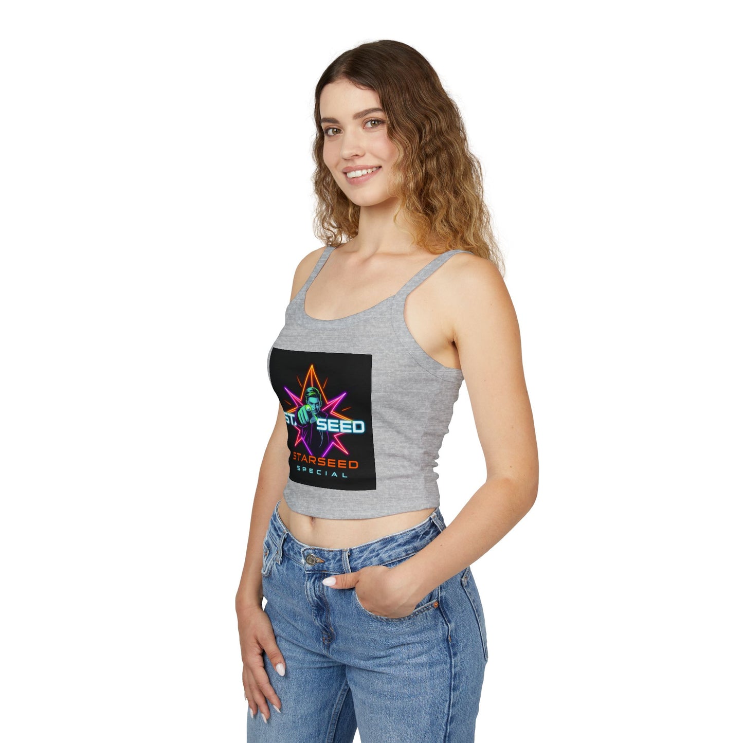 Starseed Graphic Tank Top, Women's Spaghetti Strap Top, Boho Style, Festival Attire, Summer Fashion, Gift for Her