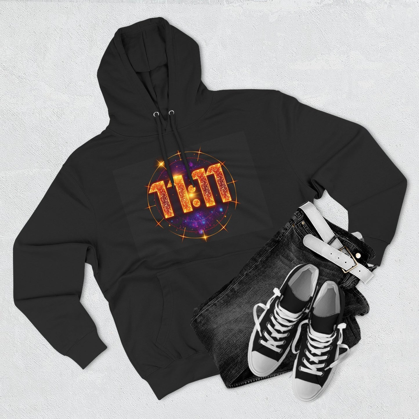 Fleece Hoodie with 11:11 & Superstar Birthrite Design, Cozy Sweatshirt for Spirituality, Affirmations, Astrology Gifts, Unisex Hoodie