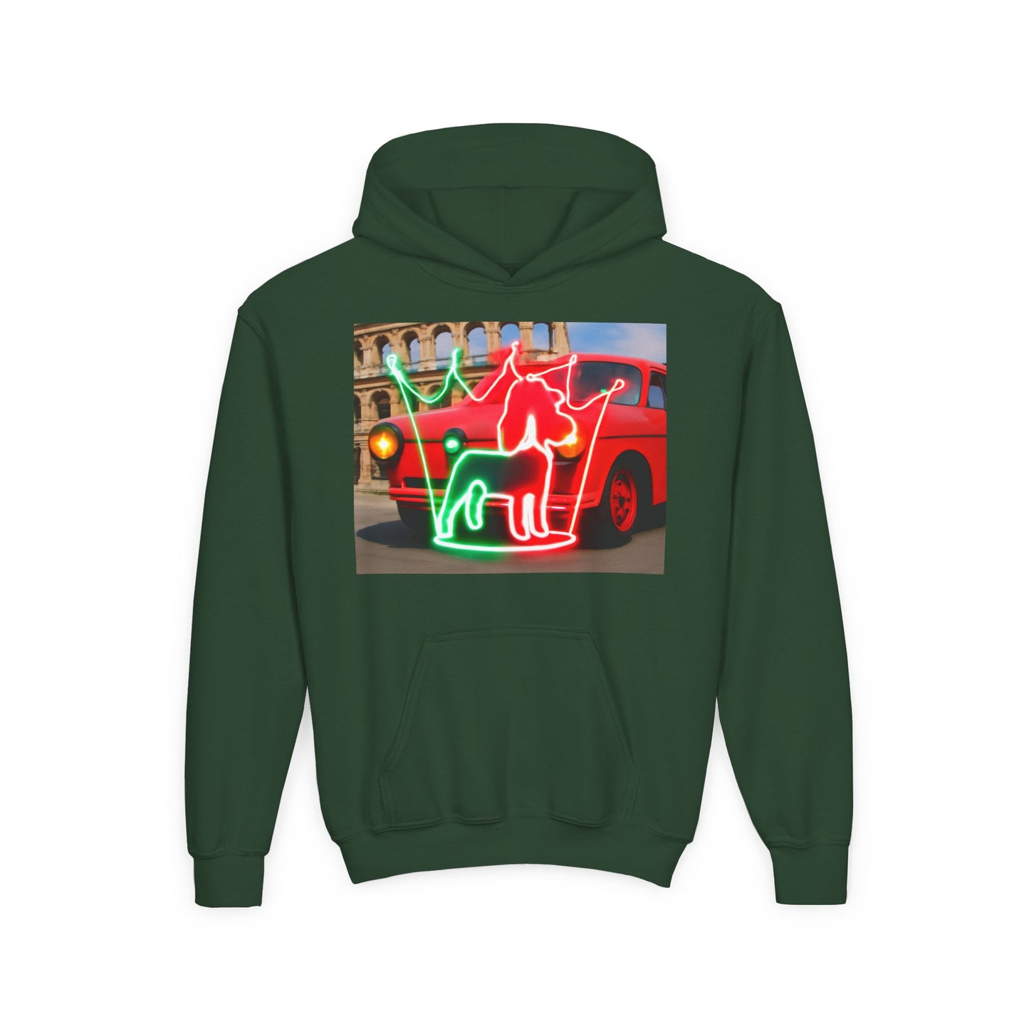 Youth Hooded Sweatshirt with Neon Pet Design, Cozy Pullover, Perfect for Dog Lovers, Birthday Gift, Fun Casual Wear, Gift for Kids, [...]