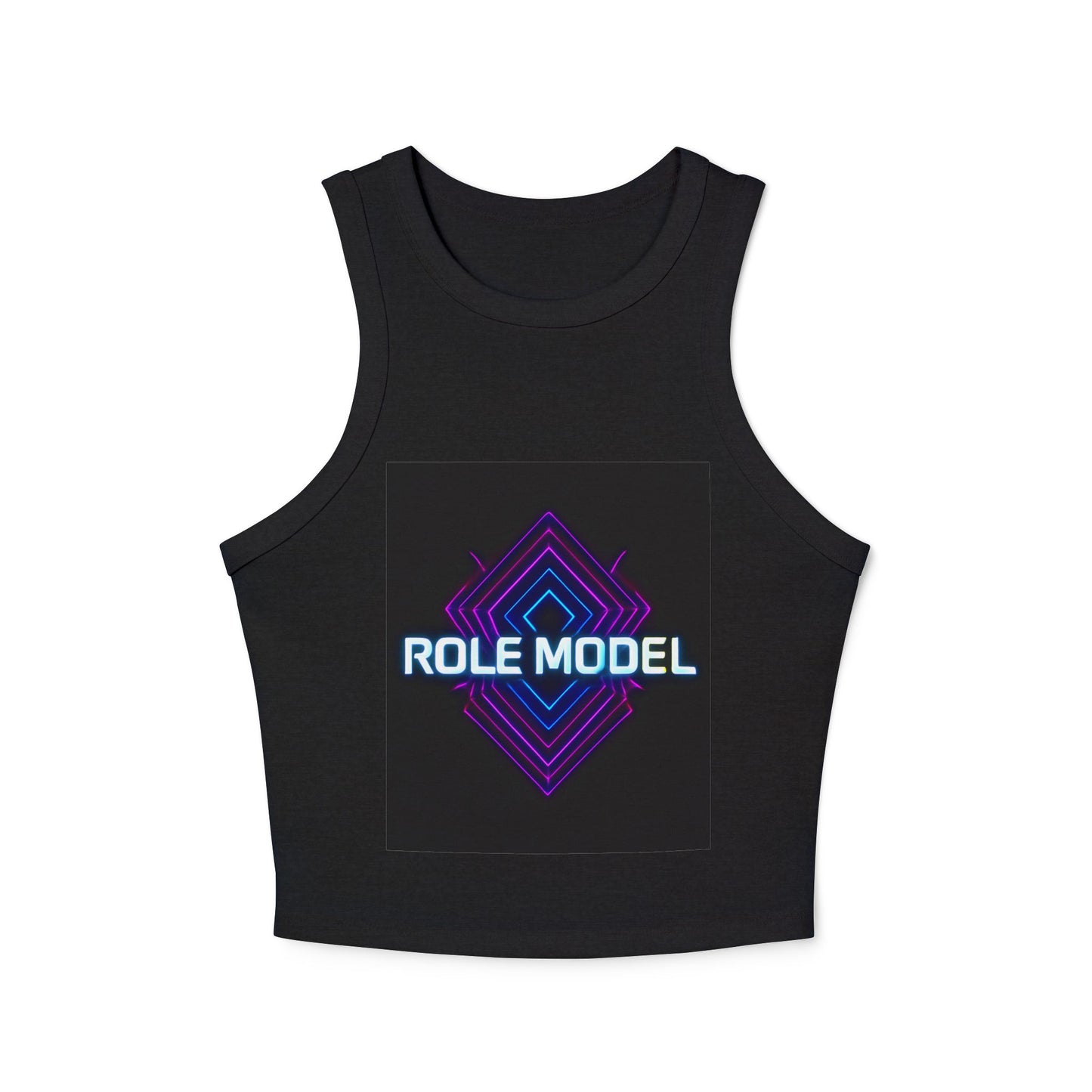 Trendy Women's Micro Rib Racer Tank Top with Role Model Print, Fashionable Fitness Wear, Gift for Her, Summer Essential, Casual Chic, [...]