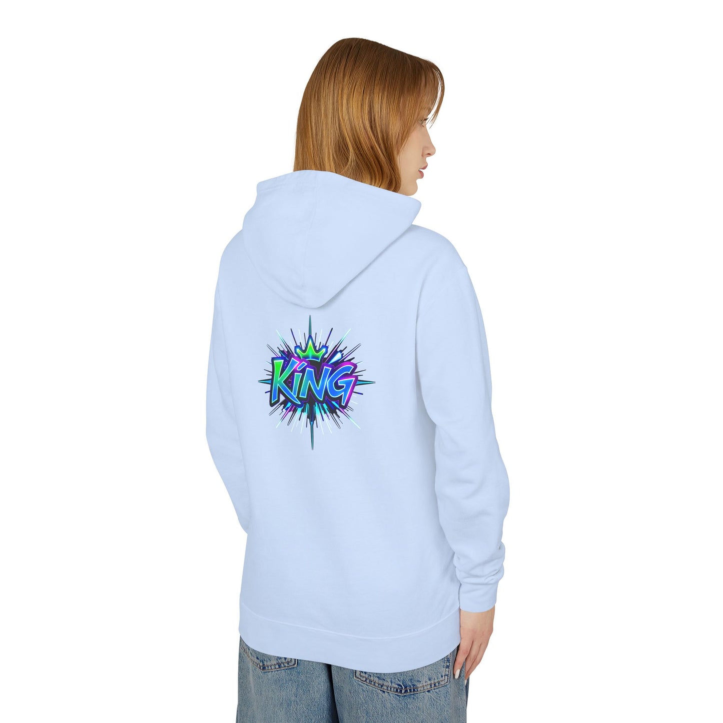 Colorful King Hoodie for Trendy Casual Wear, Unisex Lightweight Sweatshirt for Men & Women, Perfect Gift for Birthdays, Hip Hop Vibes, [...]