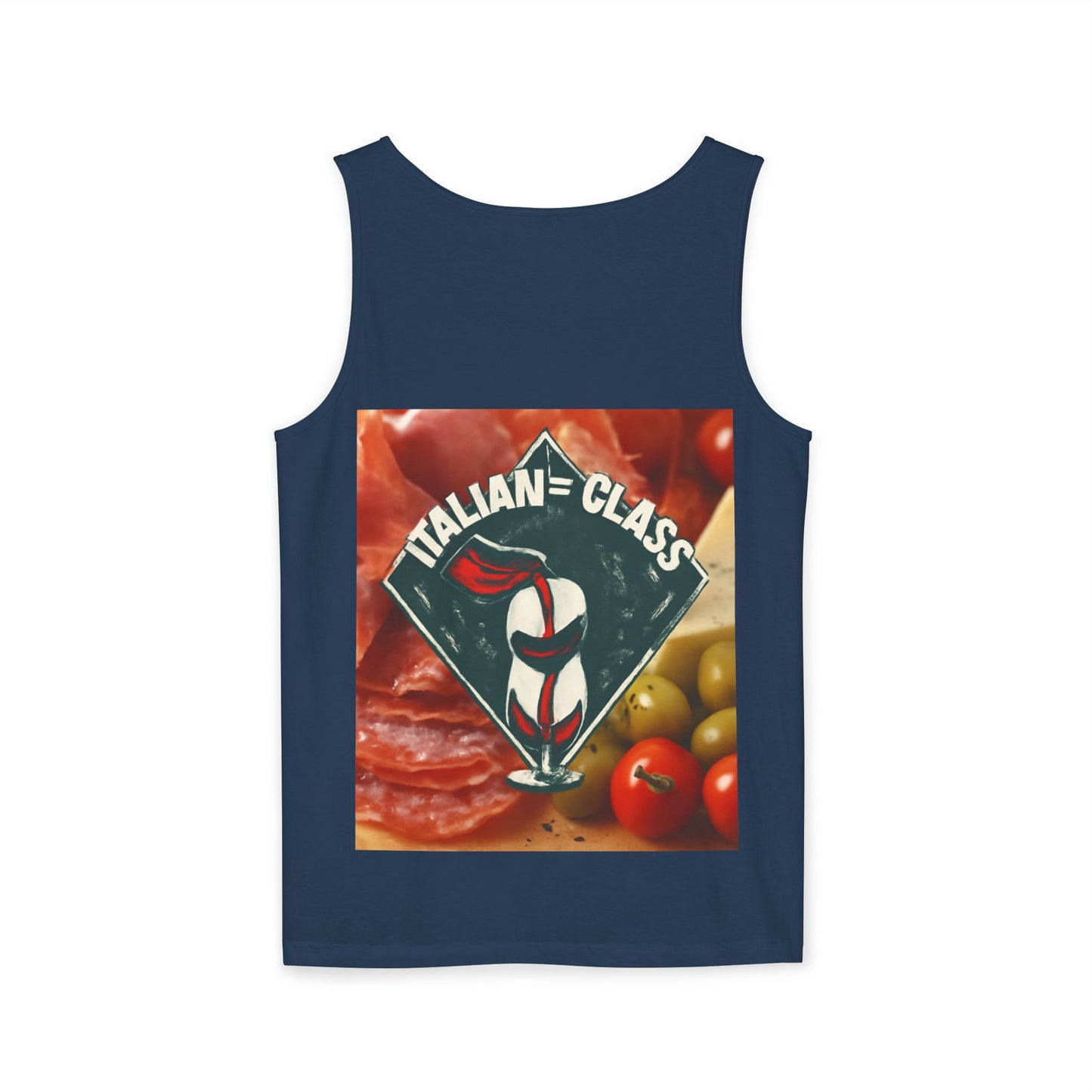 Italian Class Unisex Garment-Dyed Tank Top, Casual Summer Wear, Italian Heritage Gift, Foodie Apparel, Vacation Top